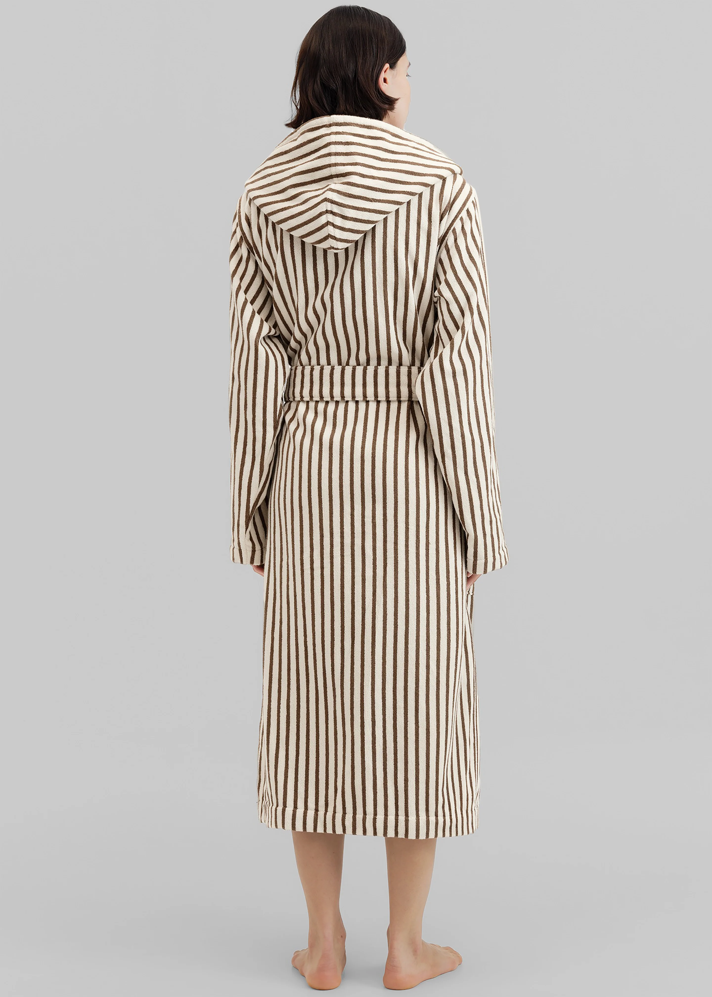 Tekla Hooded Bathrobe - Kodiak Stripes - Image 7