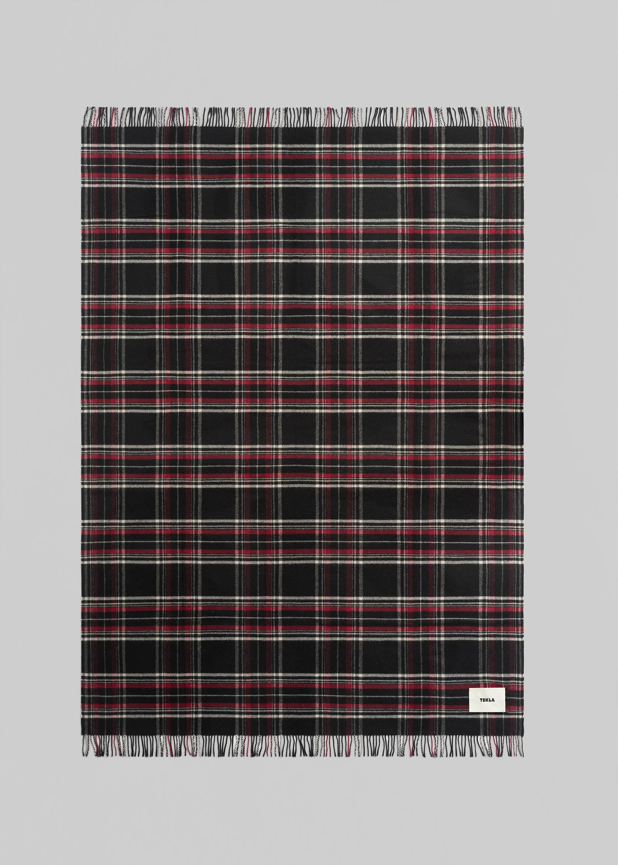 Tekla Lambswool Blanket - Black Plaid - Image 2