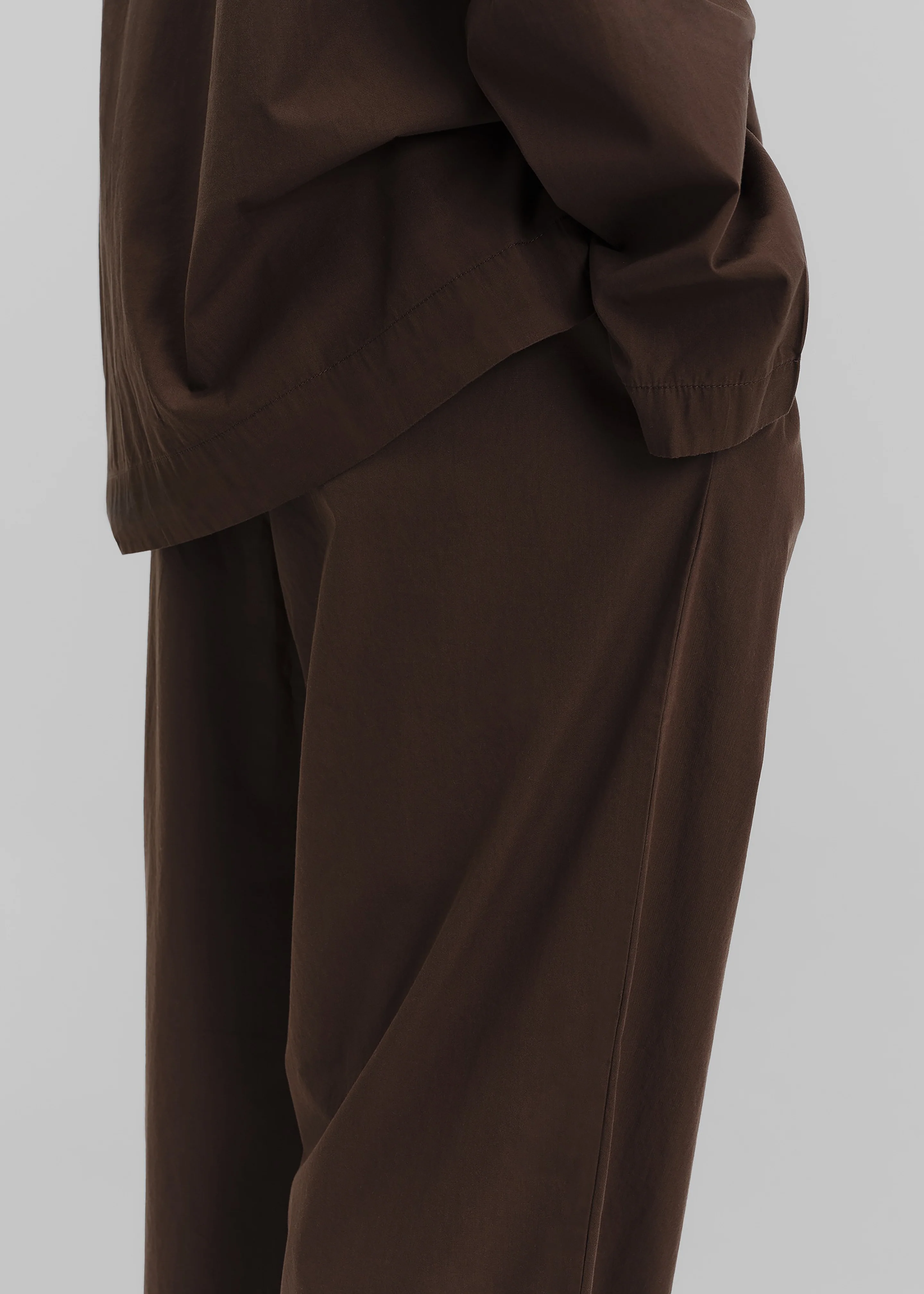 Tekla Poplin Pyjama Pants - Coffee - Image 8