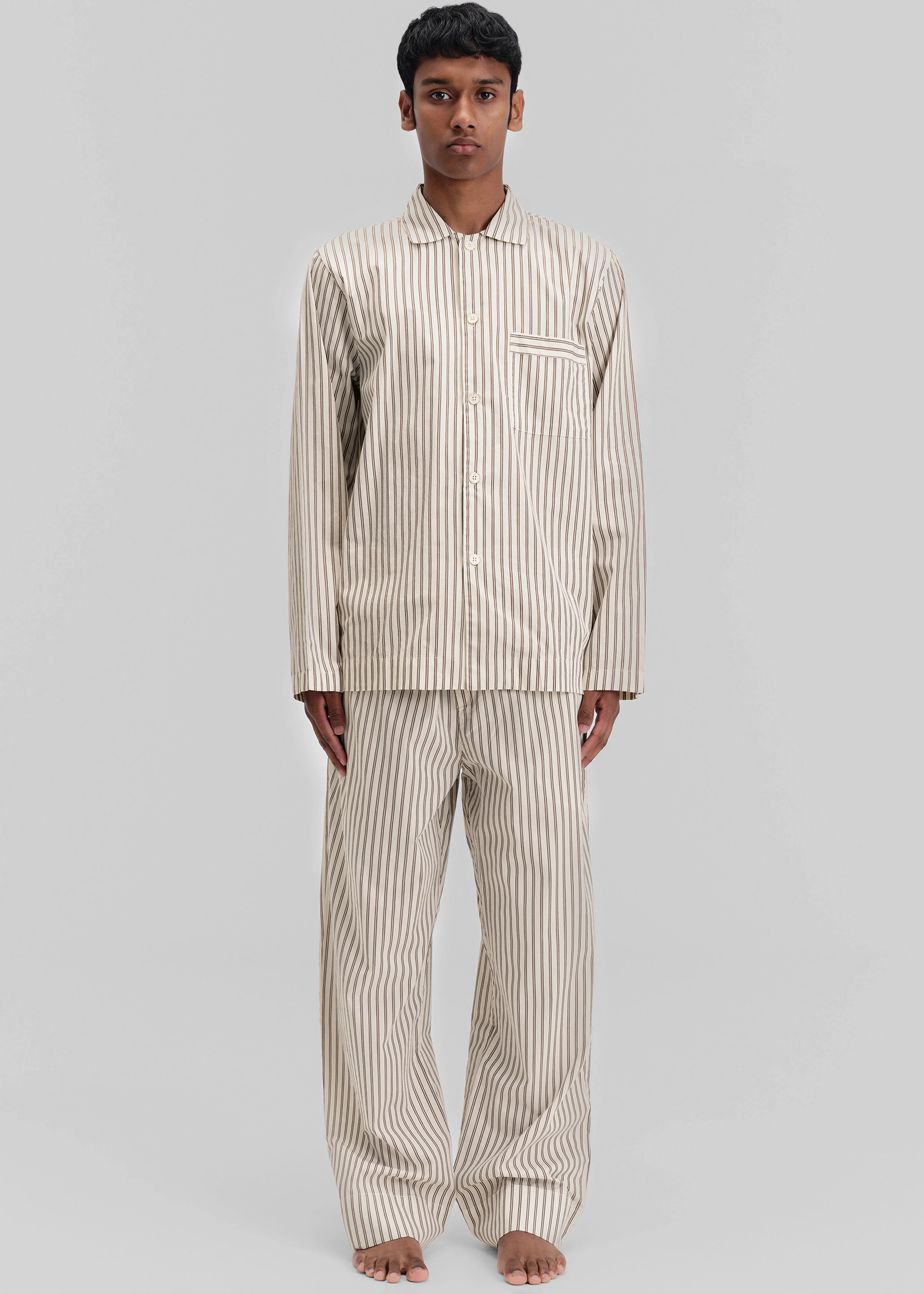 Tekla Poplin Pyjama Pants - Hopper Stripes - Image 4
