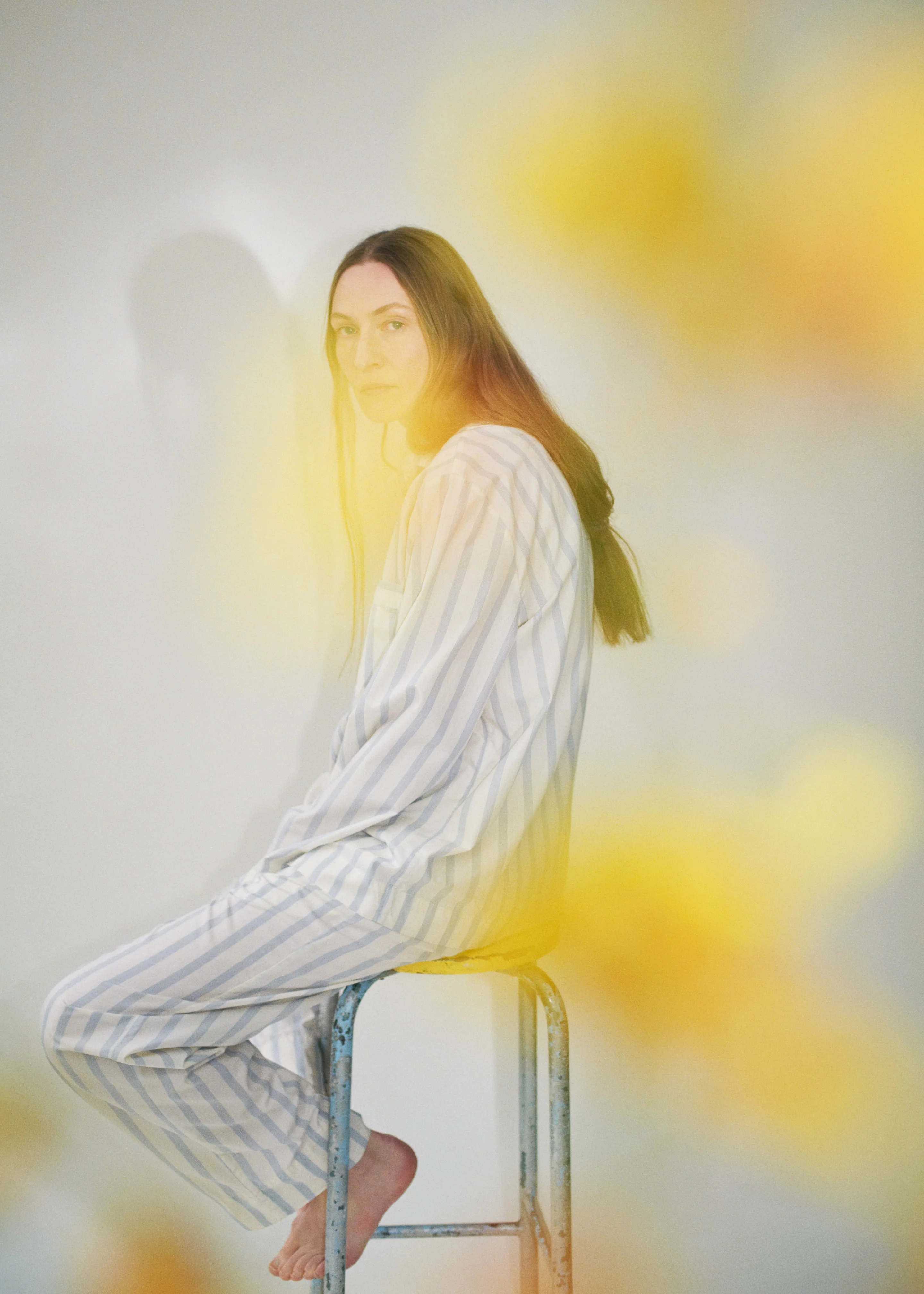 Tekla Poplin Pyjama Pants - Needle Stripes - Image 4