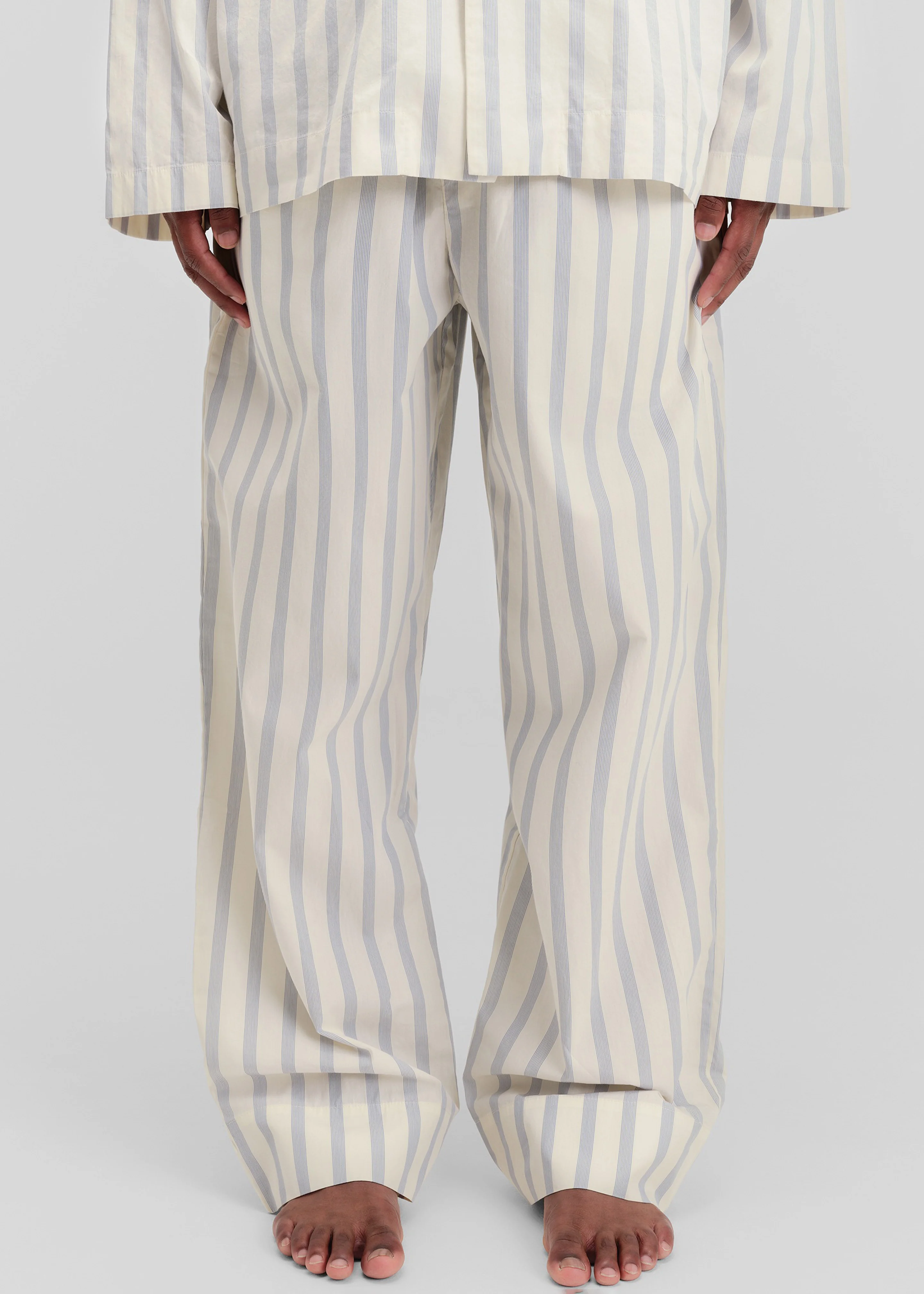 Tekla Poplin Pyjama Pants - Needle Stripes - Image 7