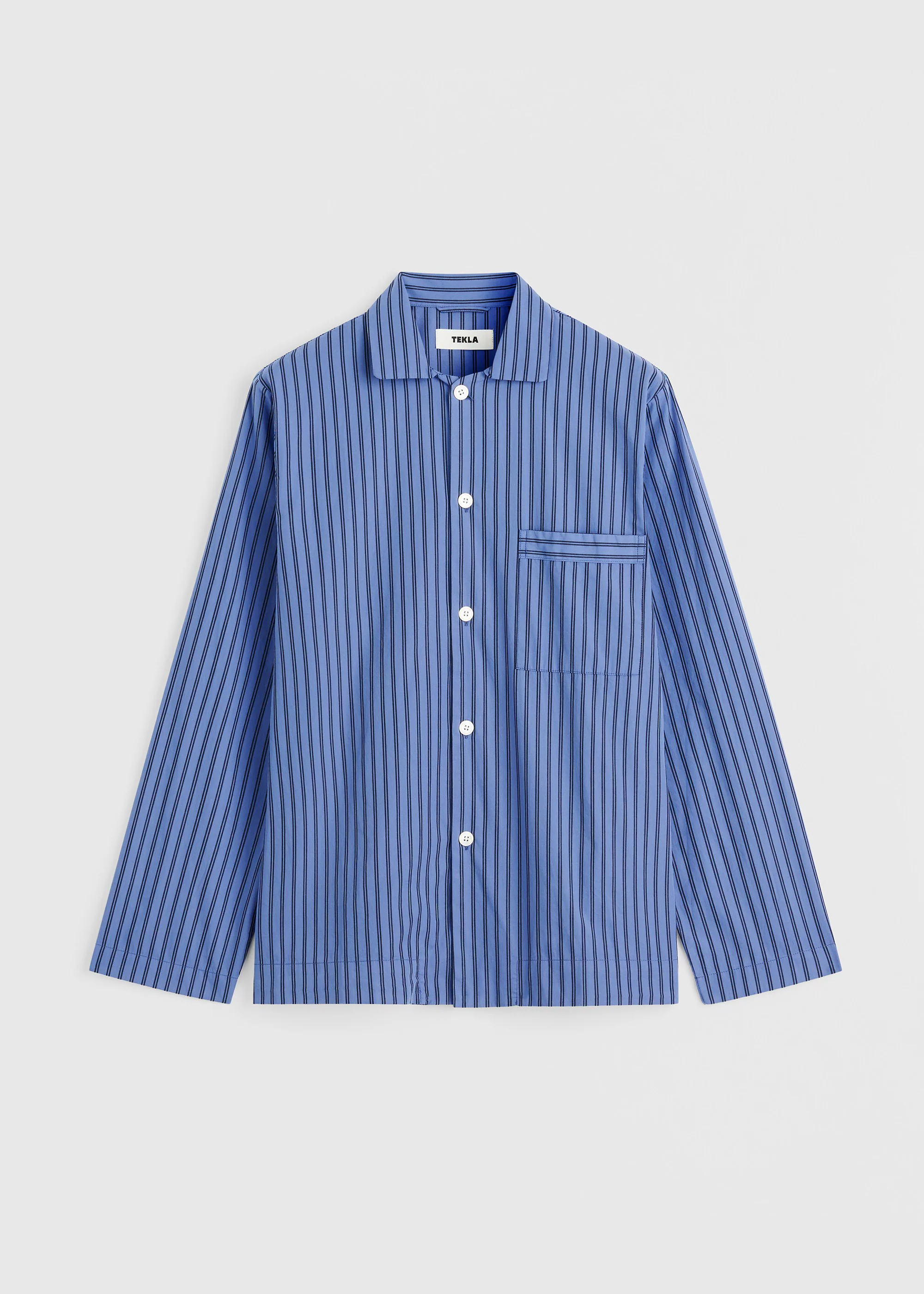 Tekla Poplin Pyjama Shirt - Boro Stripes - Image 11