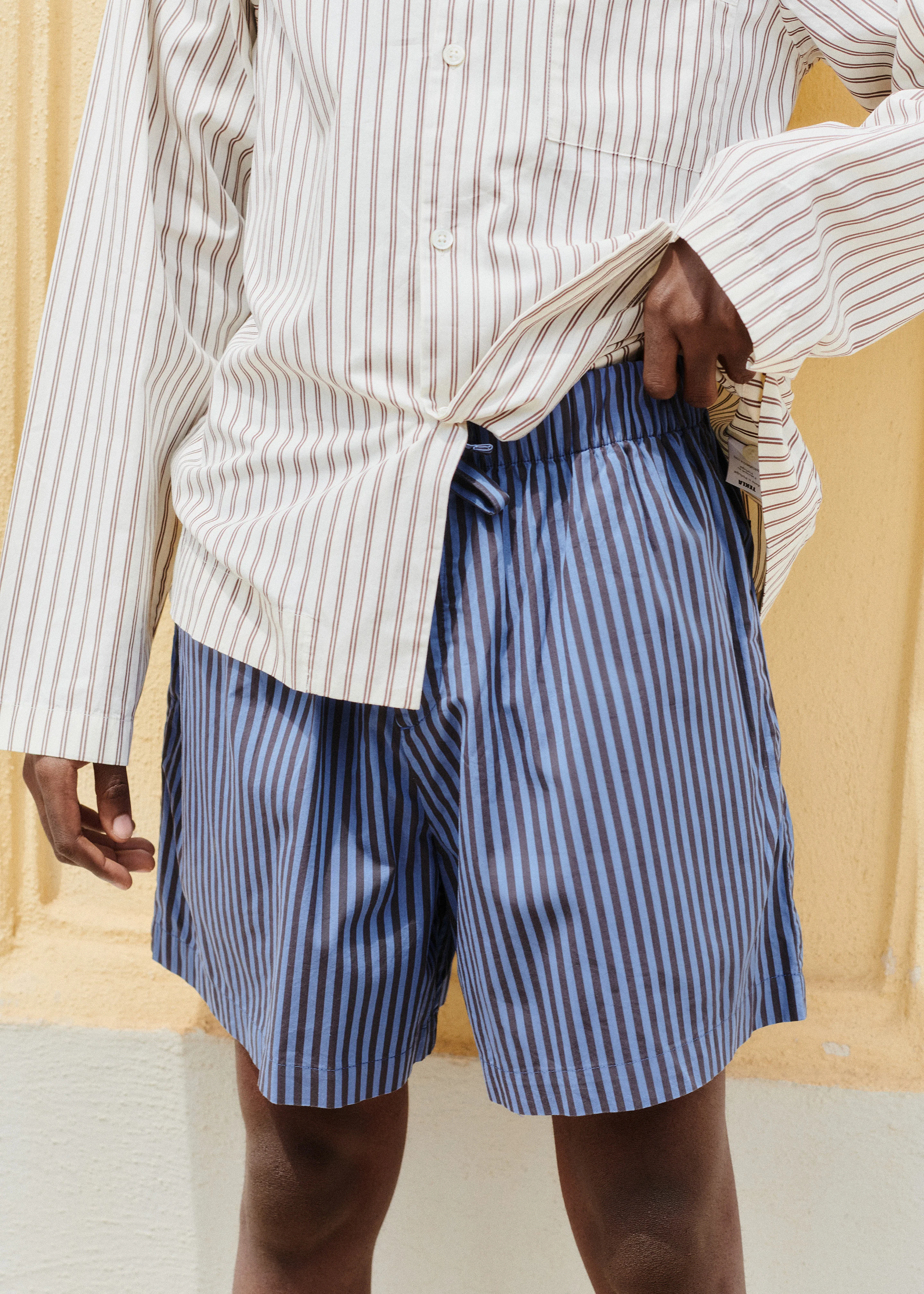 Tekla Poplin Pyjama Shorts - Boro Stripes - Image 7