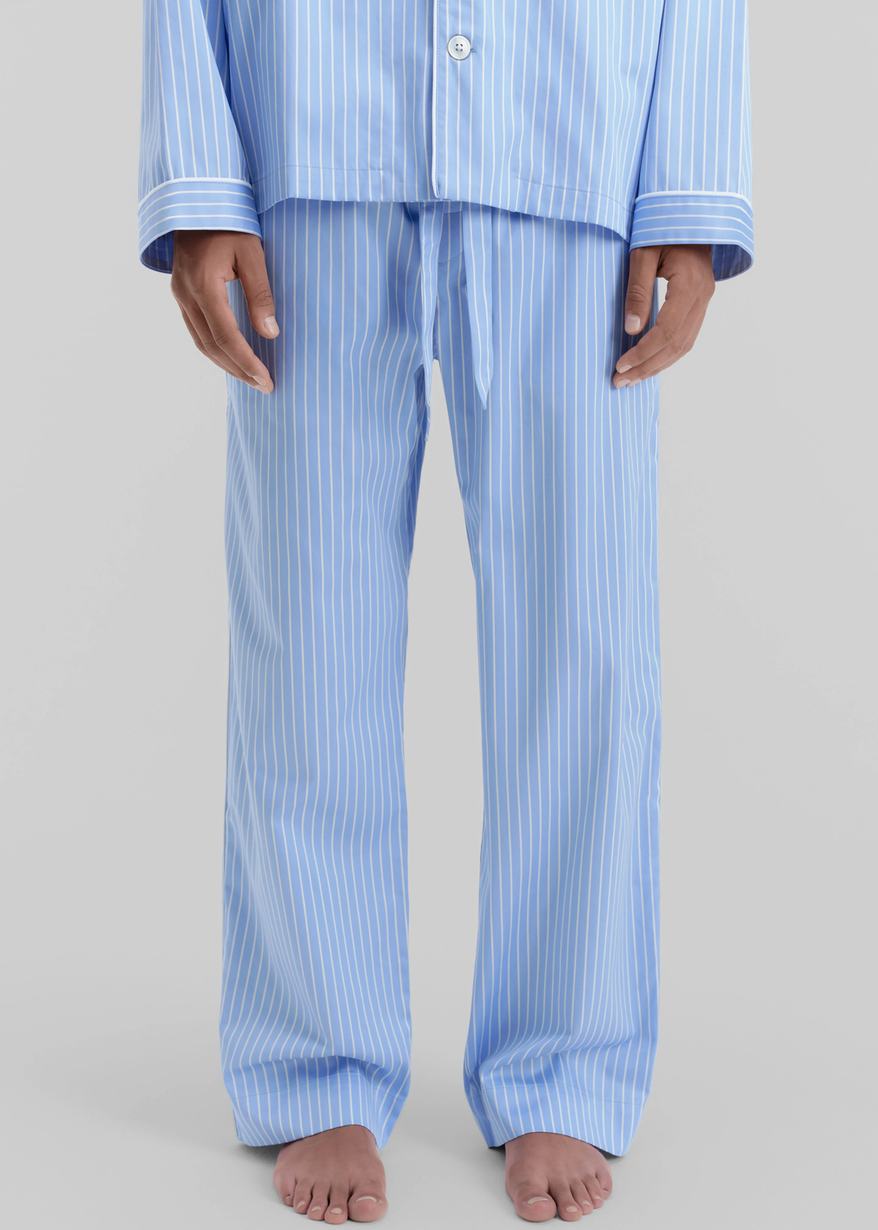 Tekla Sateen Pyjama Pants - Polo Stripes - Image 5