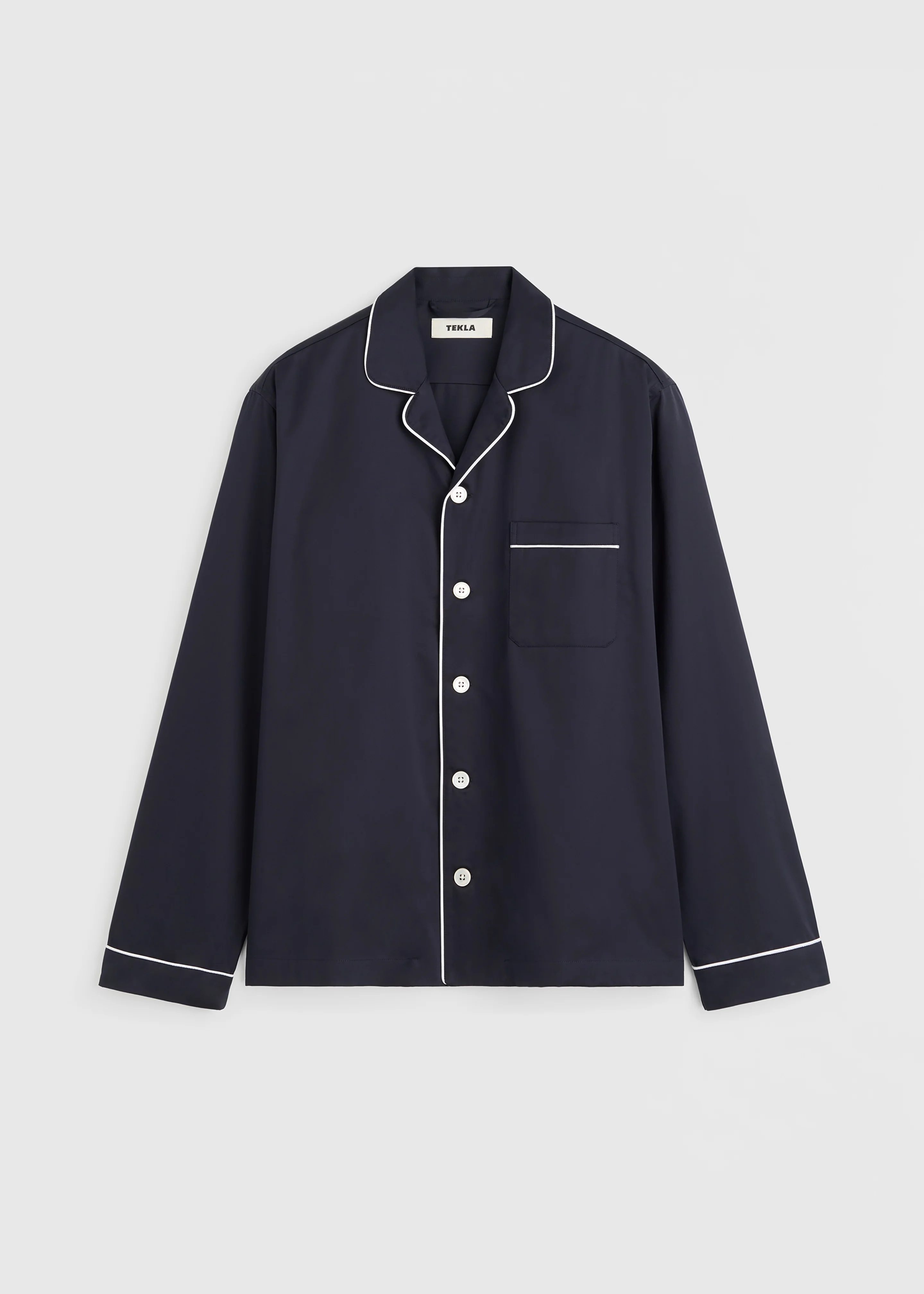 Tekla Sateen Pyjama Shirt - Chelsea - Image 13