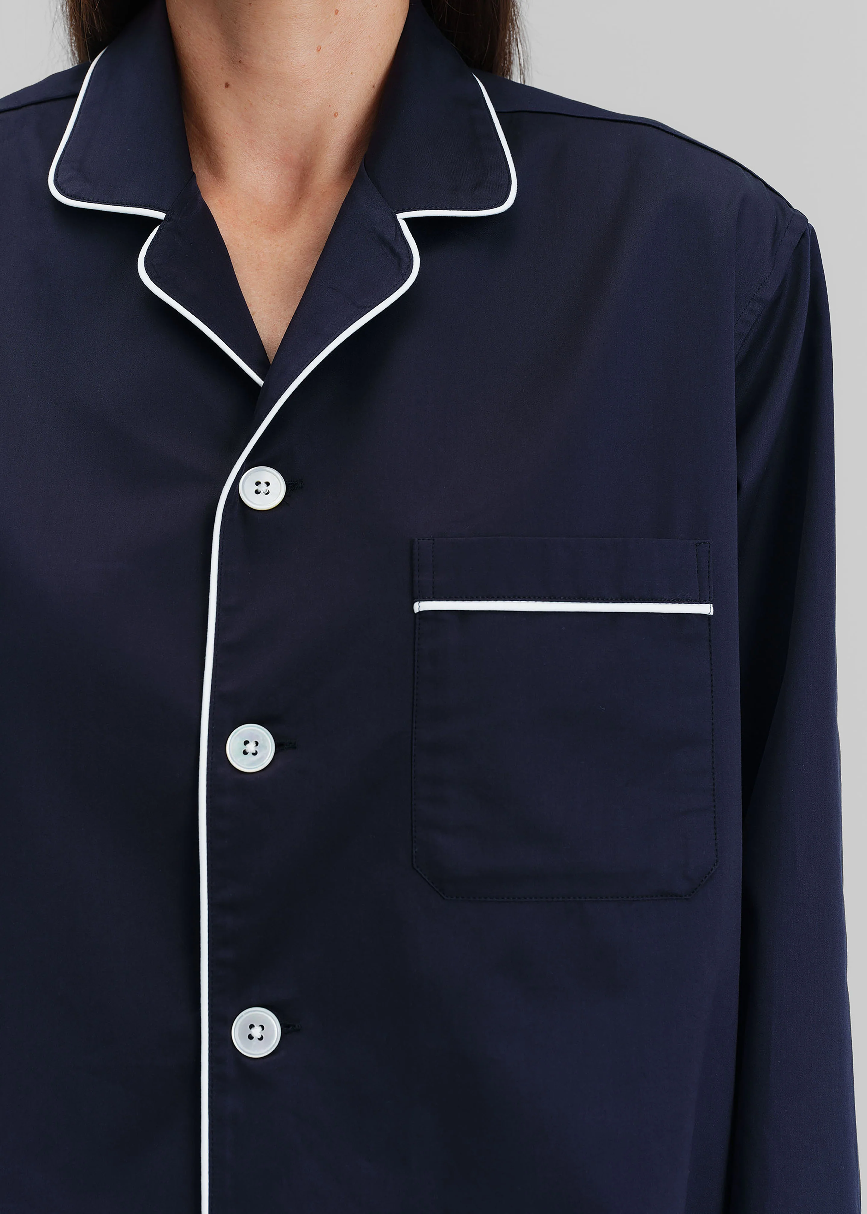 Tekla Sateen Pyjama Shirt - Chelsea - Image 2