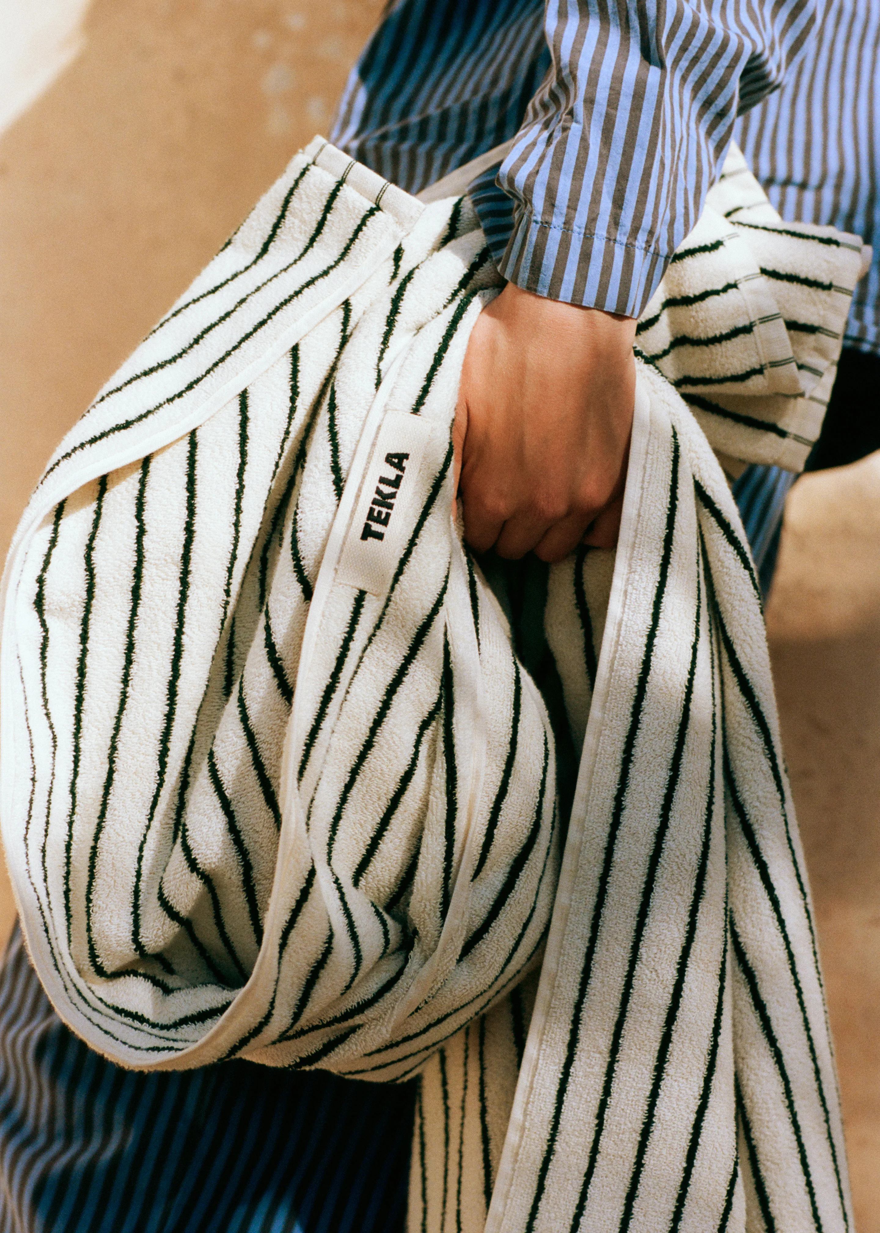 Tekla Towel - Racing Green Stripes - Image 10