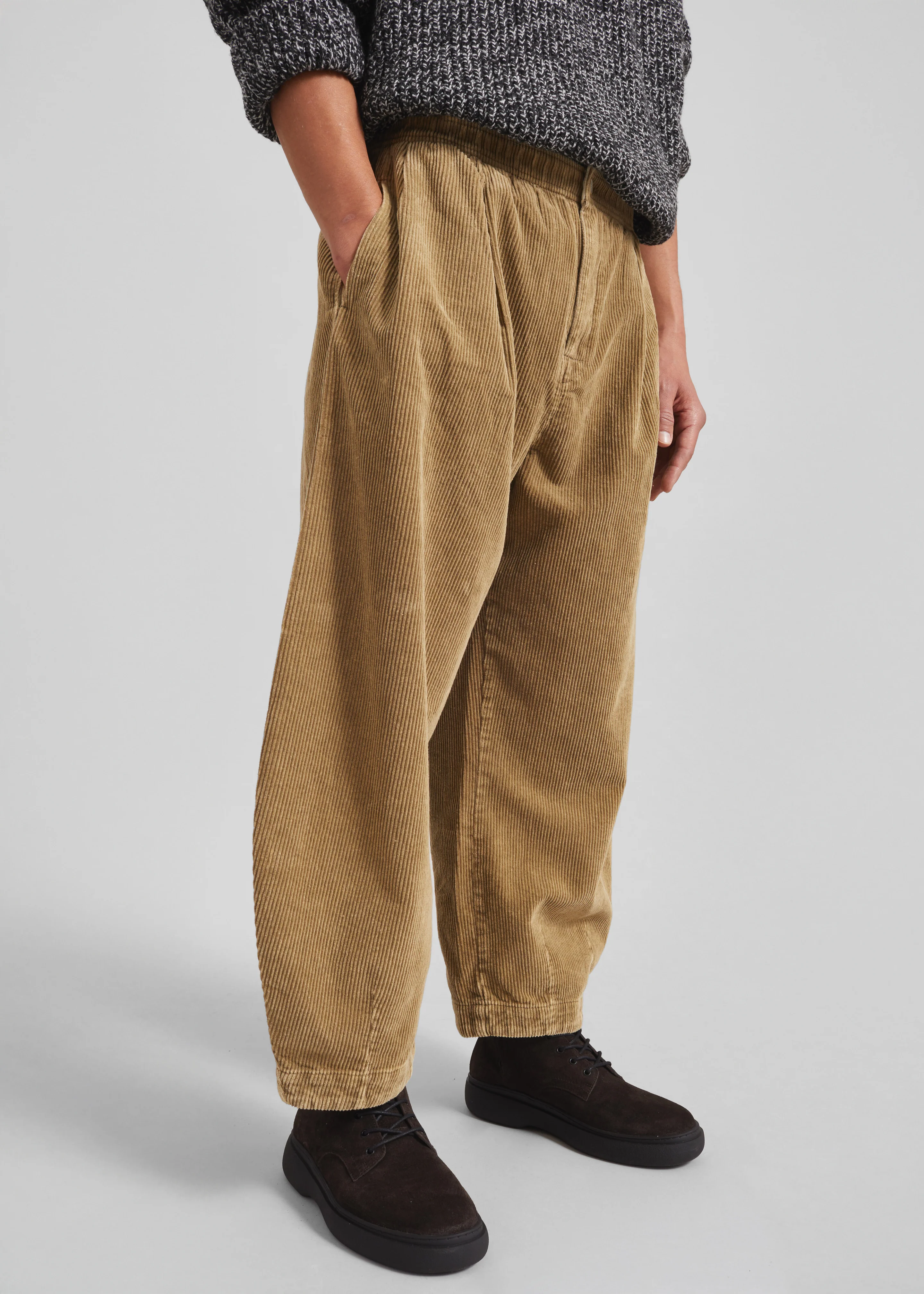 Telfer Corduroy Balloon Pants - Beige - Image 3