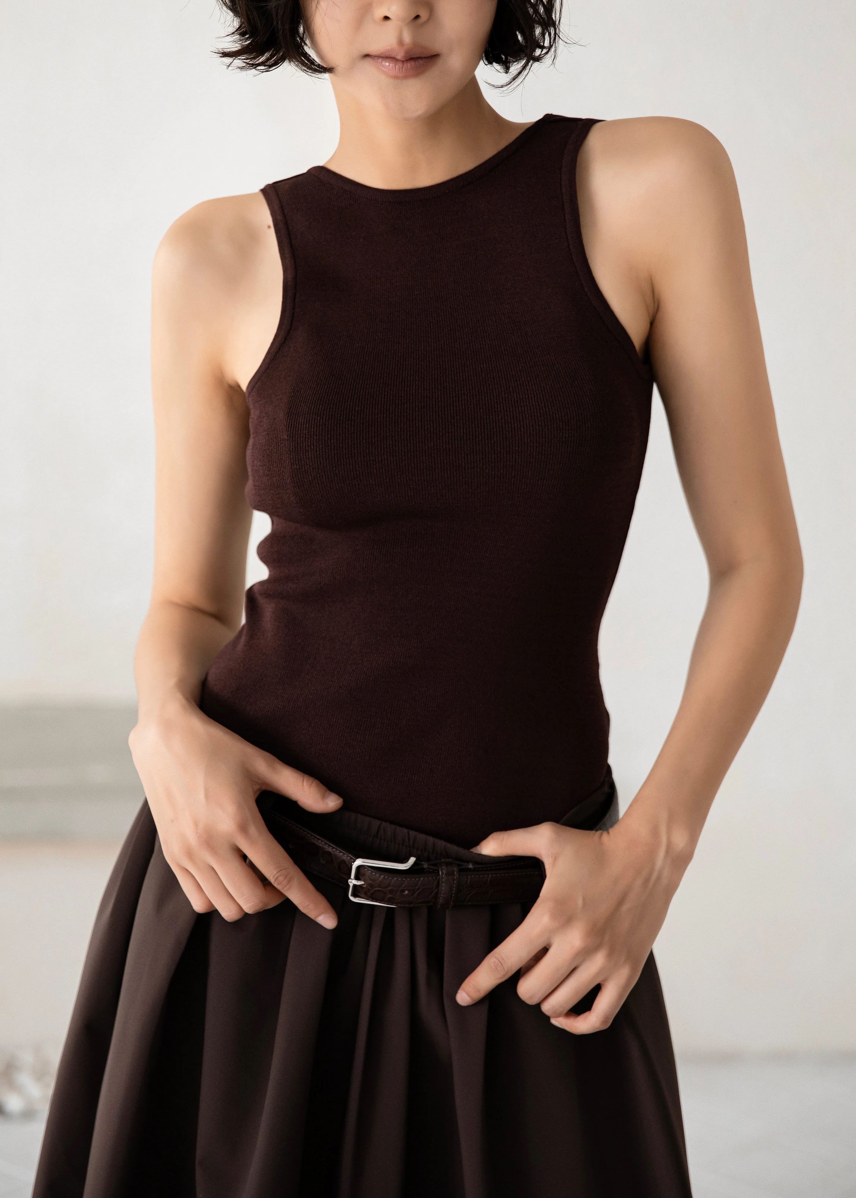 Temse Backless Knit Top - Burgundy - Image 2