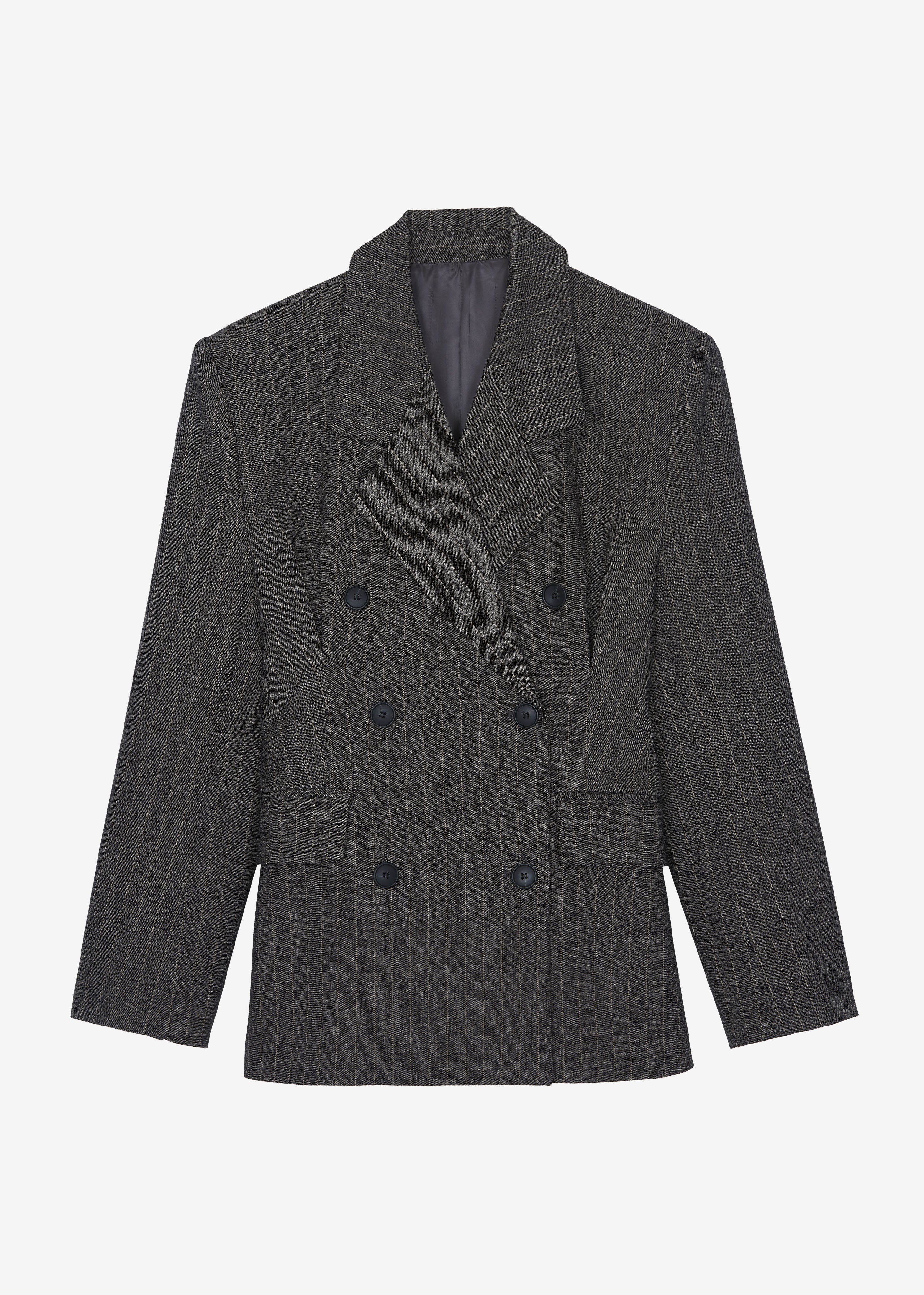 Tenby Striped Cinched Blazer - Brown Melange - Image 9
