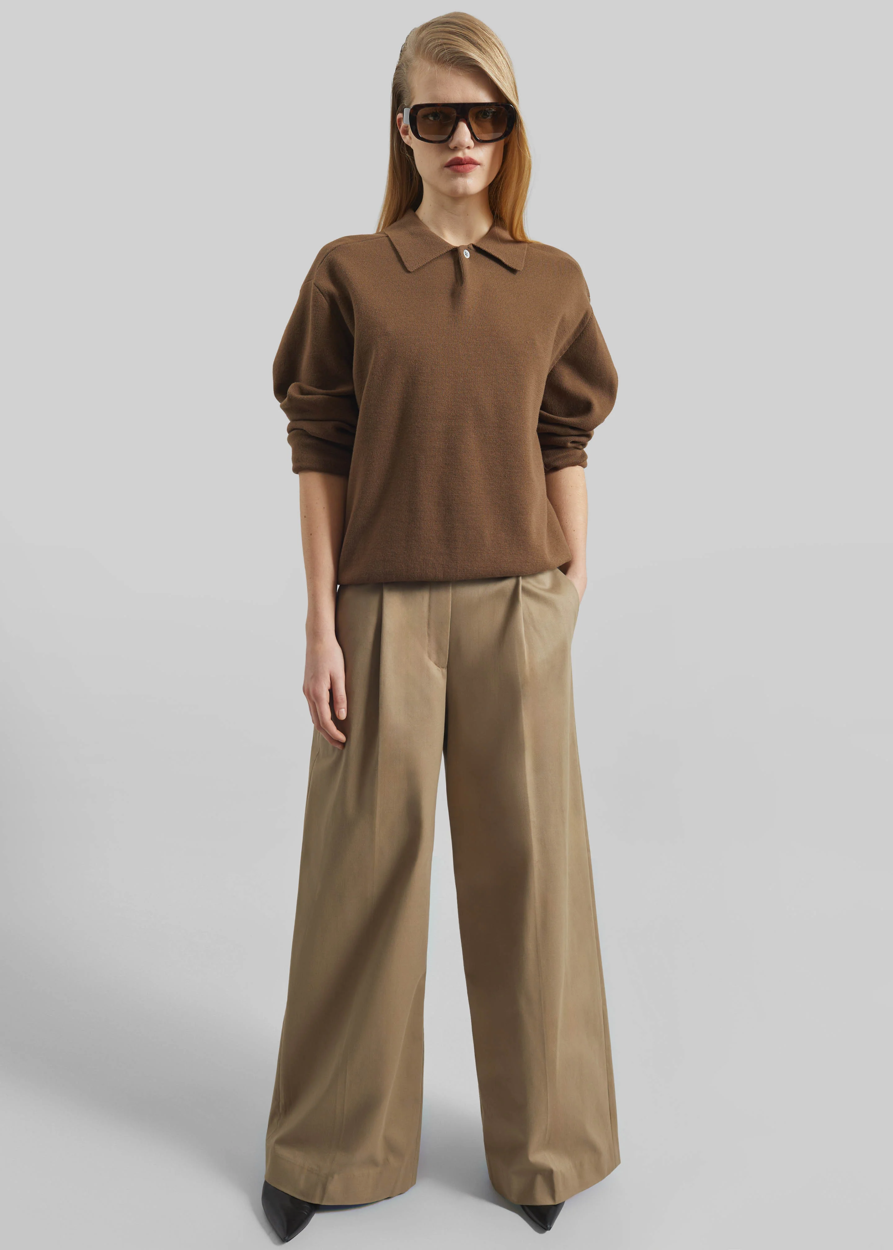 TheLatest Deva Gabardine Trousers - Cognac - Image 5