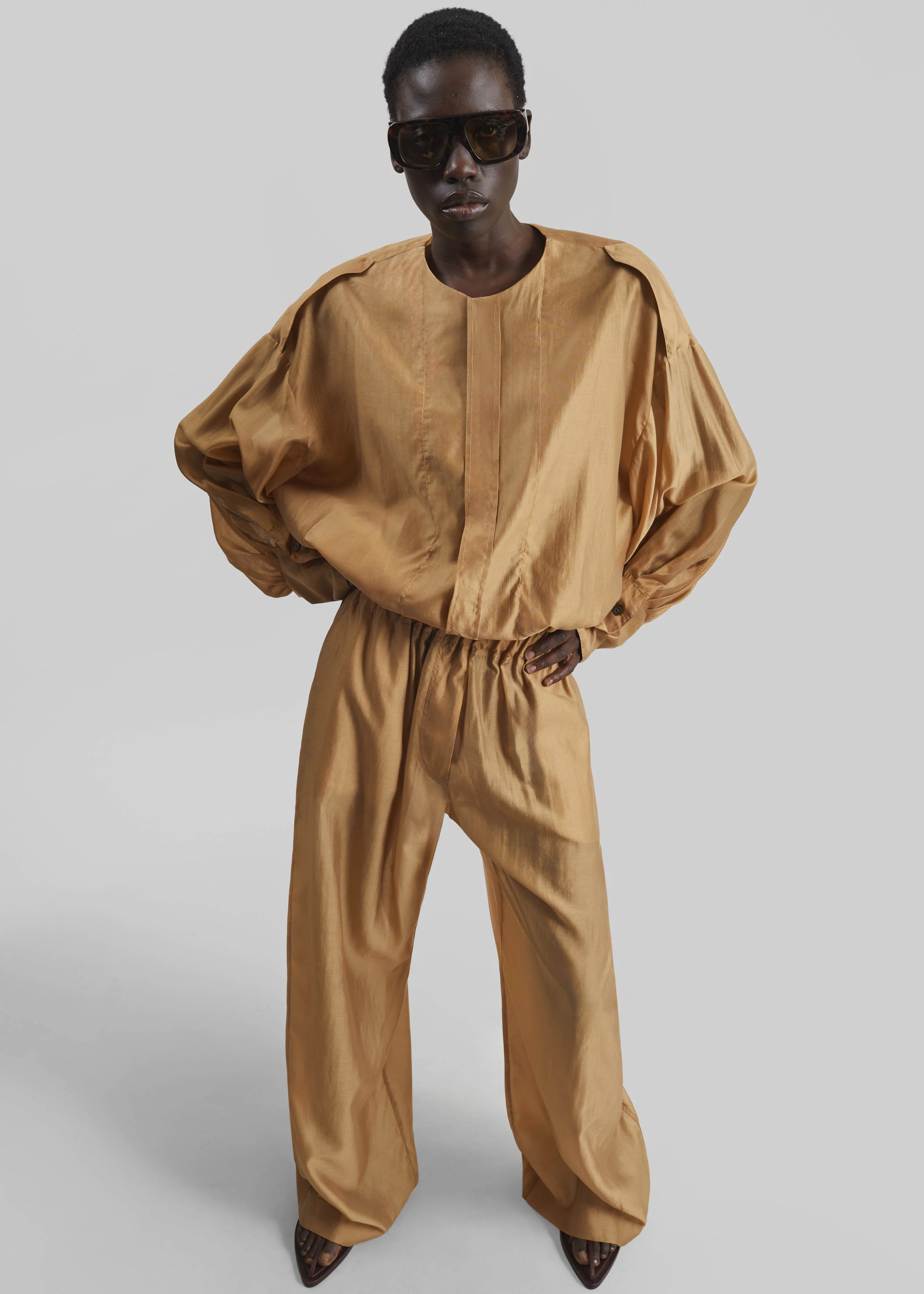 TheLatest Diana Light Muslin Shirt - Nude - Image 6
