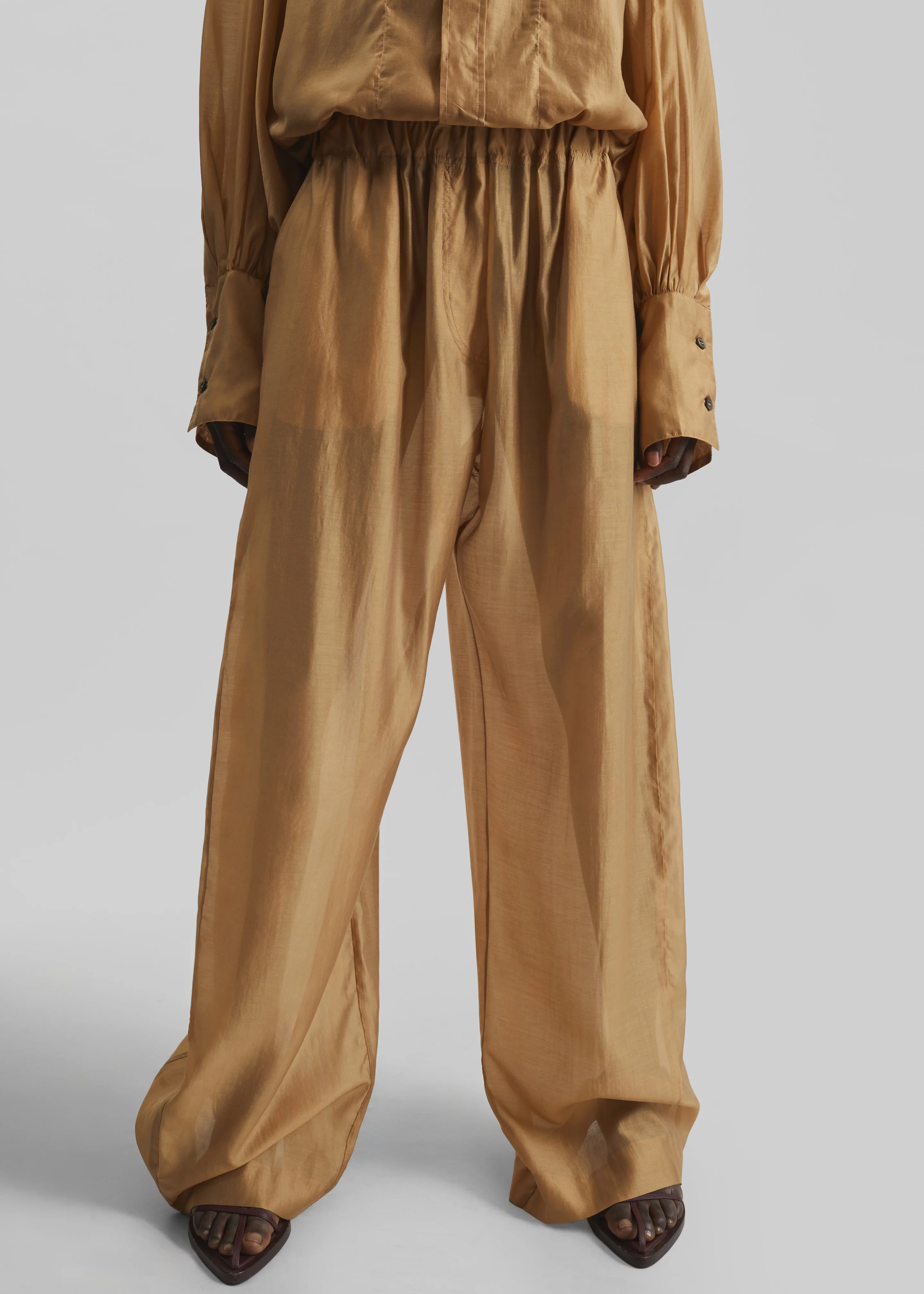 TheLatest Dora Light Muslin Trousers - Nude - Image 2