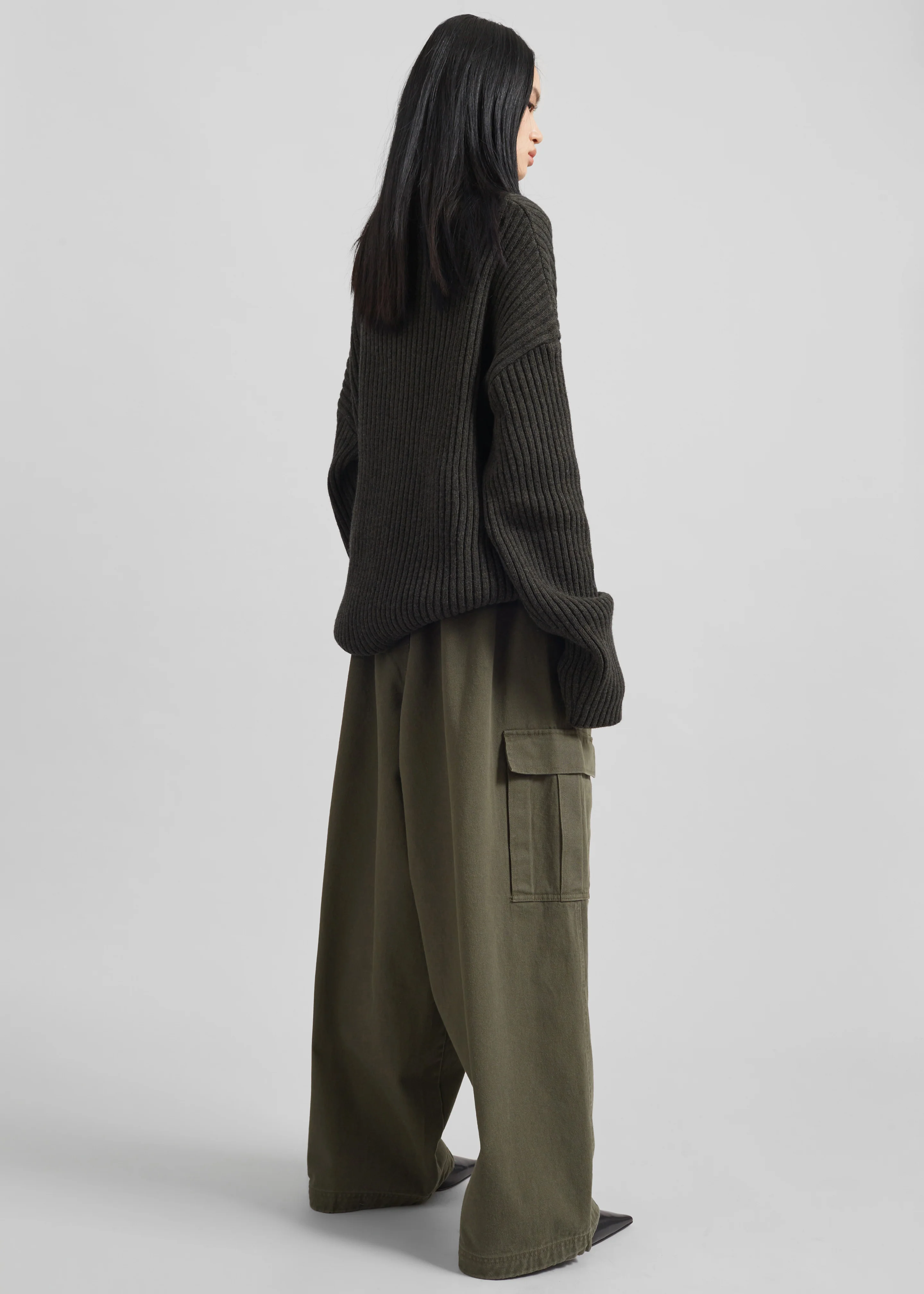 Thelma Ribbed Sweater Dress - Khaki - Image 10