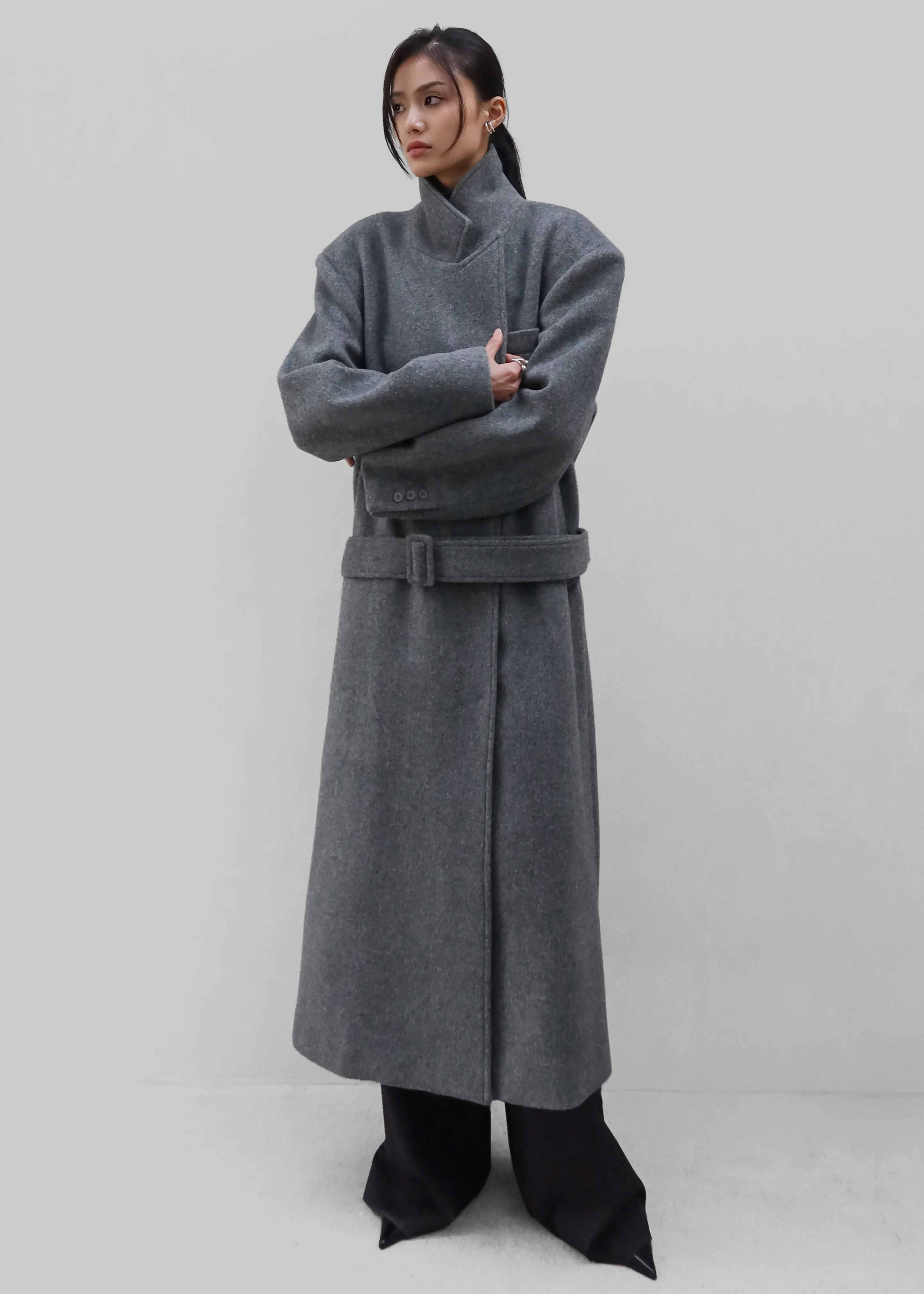 Ticino Wool Coat - Grey - Image 2