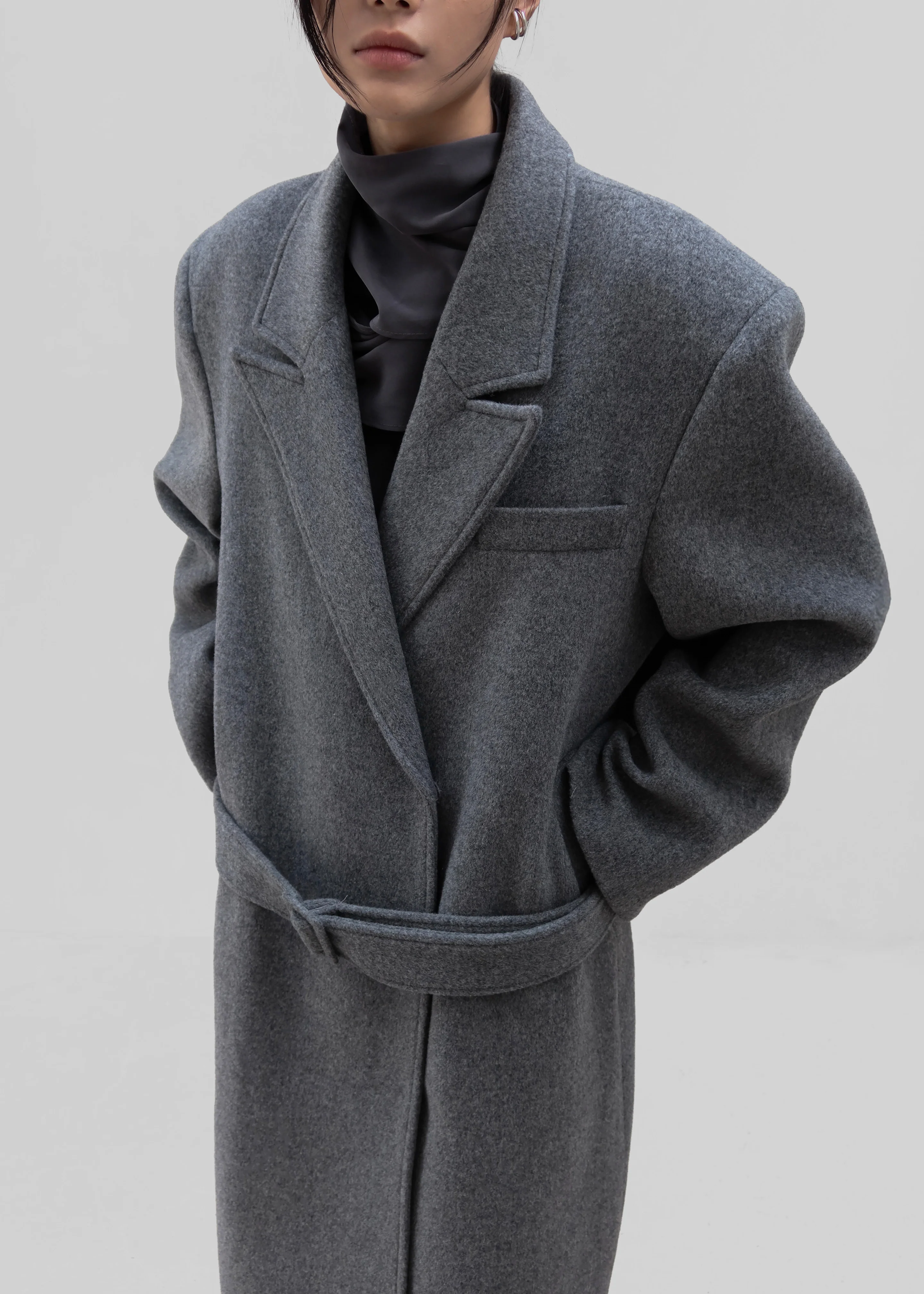 Ticino Wool Coat - Grey - Image 3