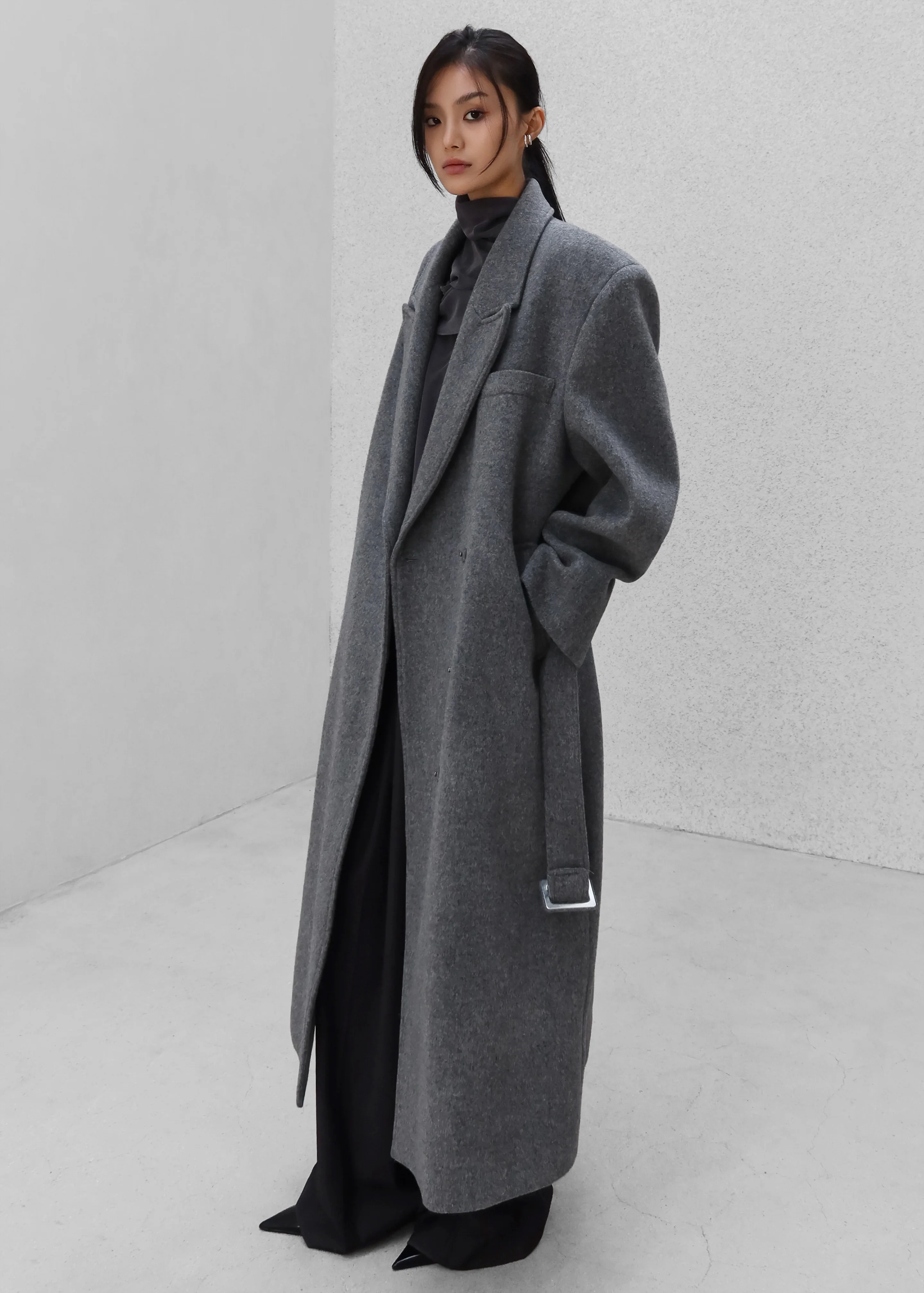 Ticino Wool Coat - Grey - Image 9