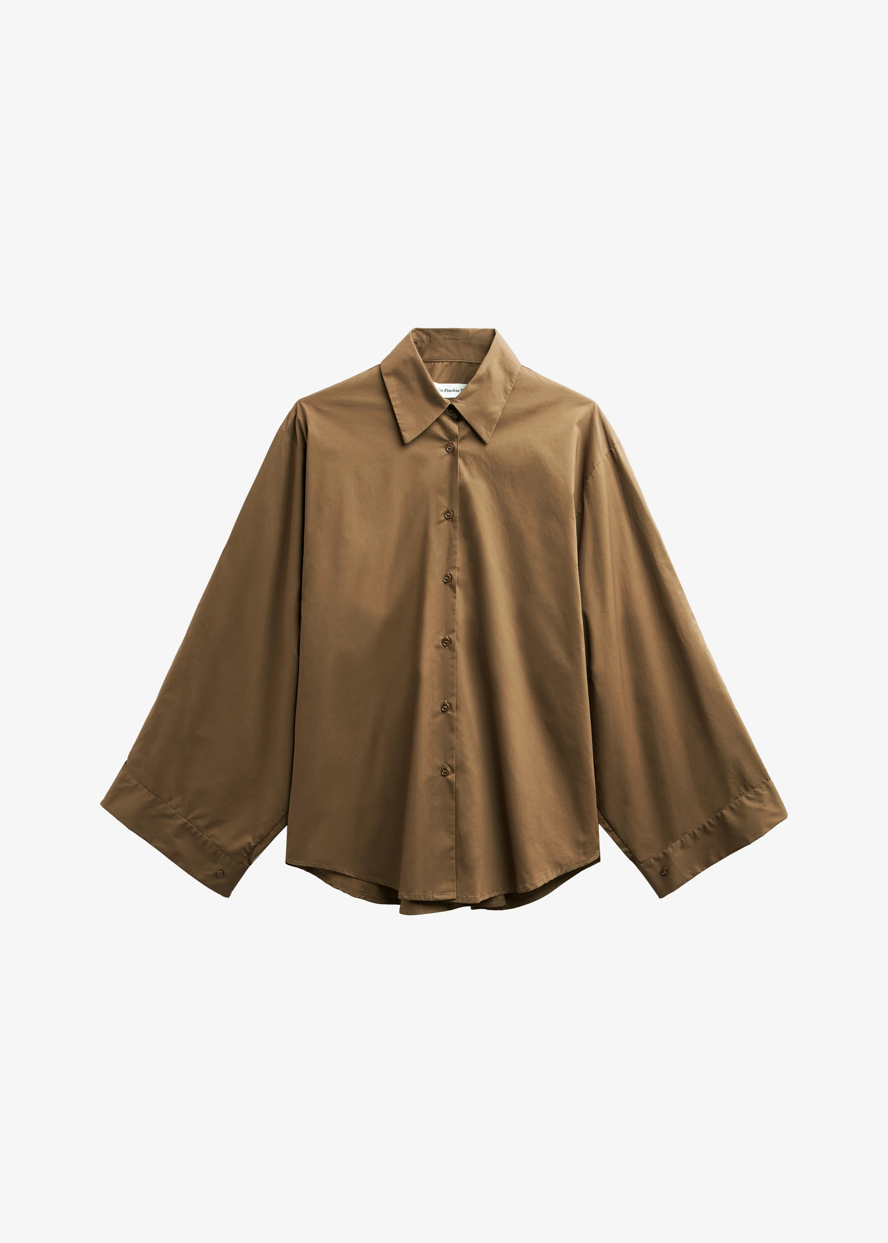 Tila Satin Wide Sleeve Shirt - Brown - Image 6