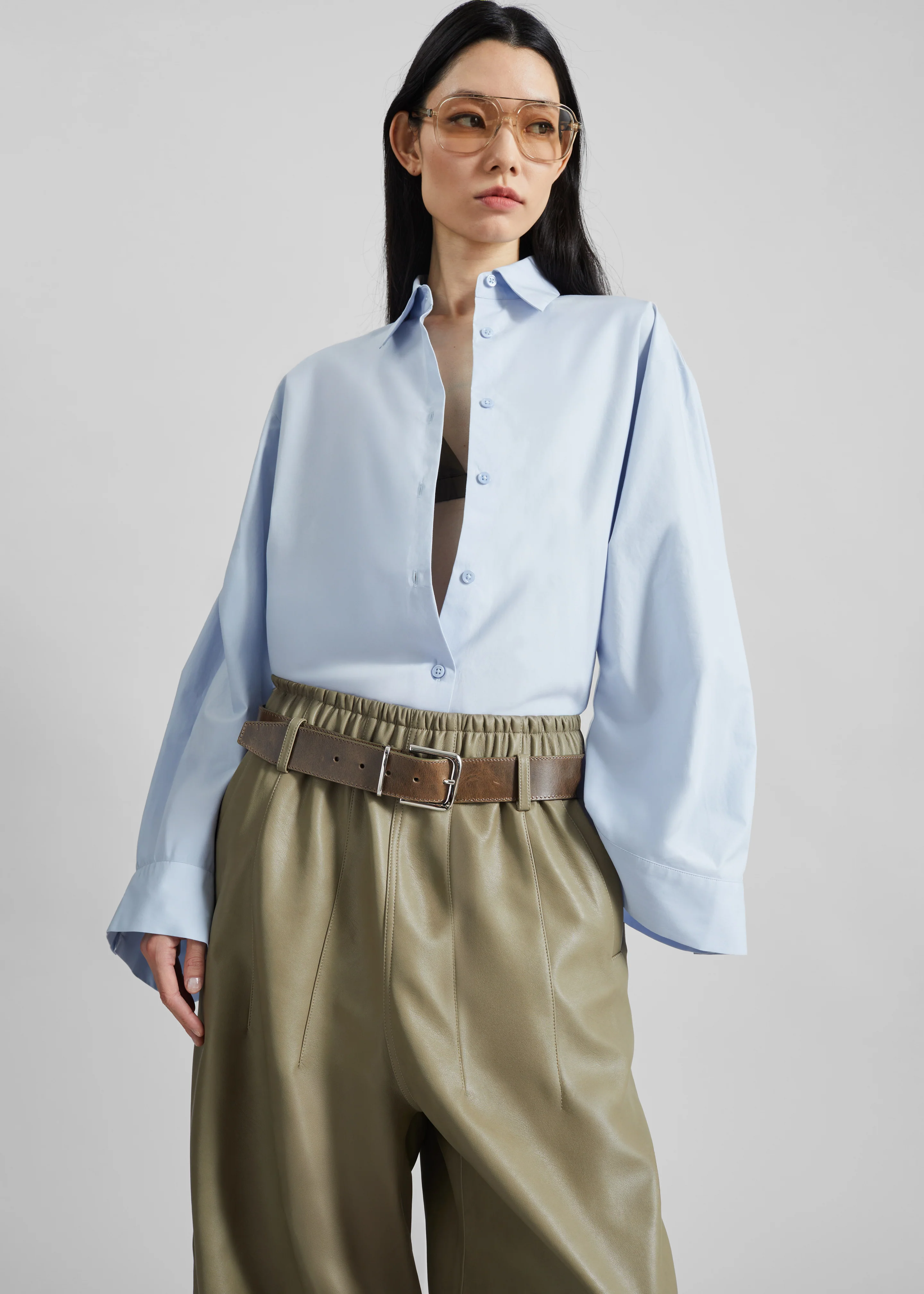 Tila Wide Sleeve Shirt - Light Blue - Image 4