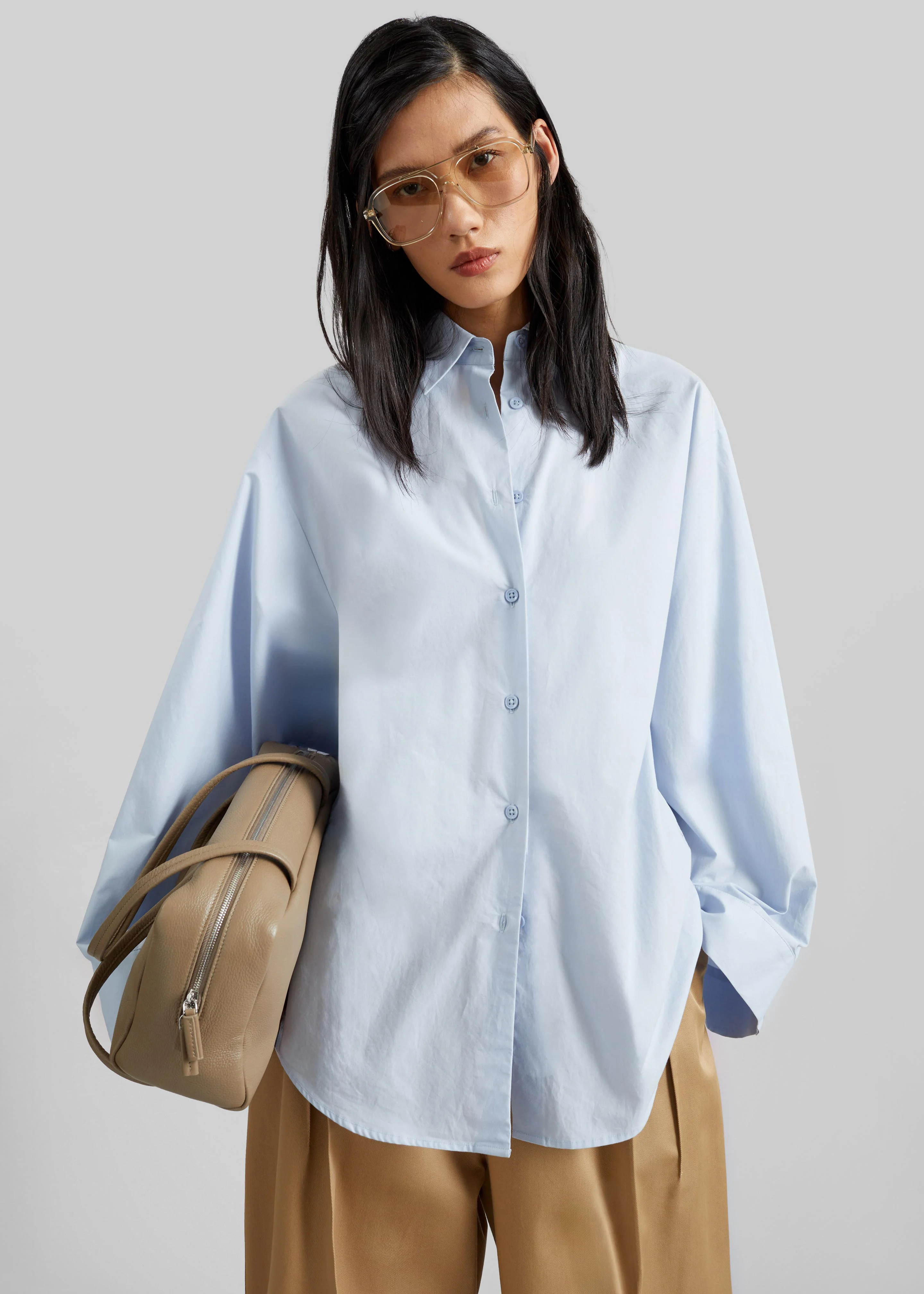 Tila Wide Sleeve Shirt - Light Blue - Image 5