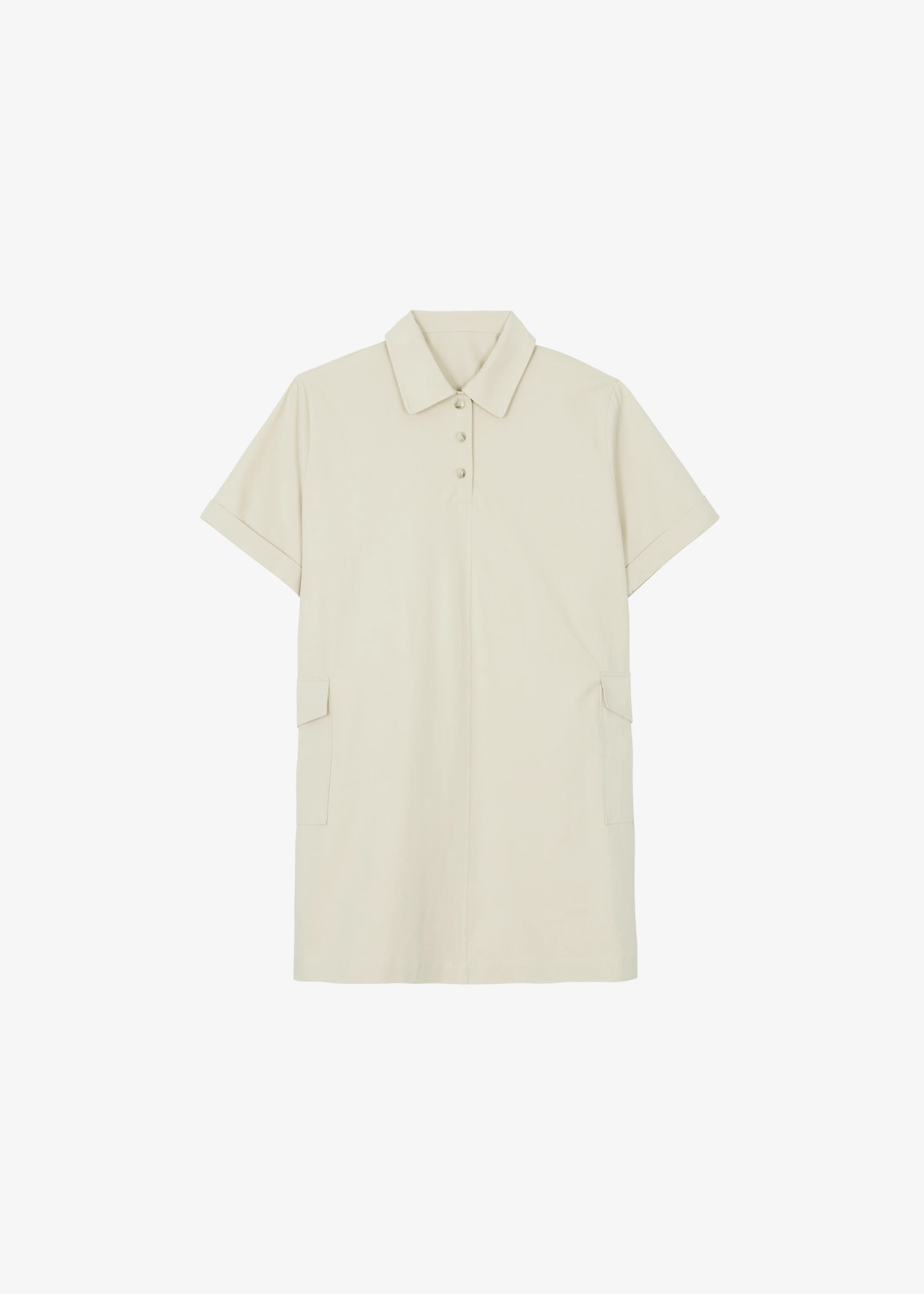 Tilba Polo Mini Dress - Beige - Image 7