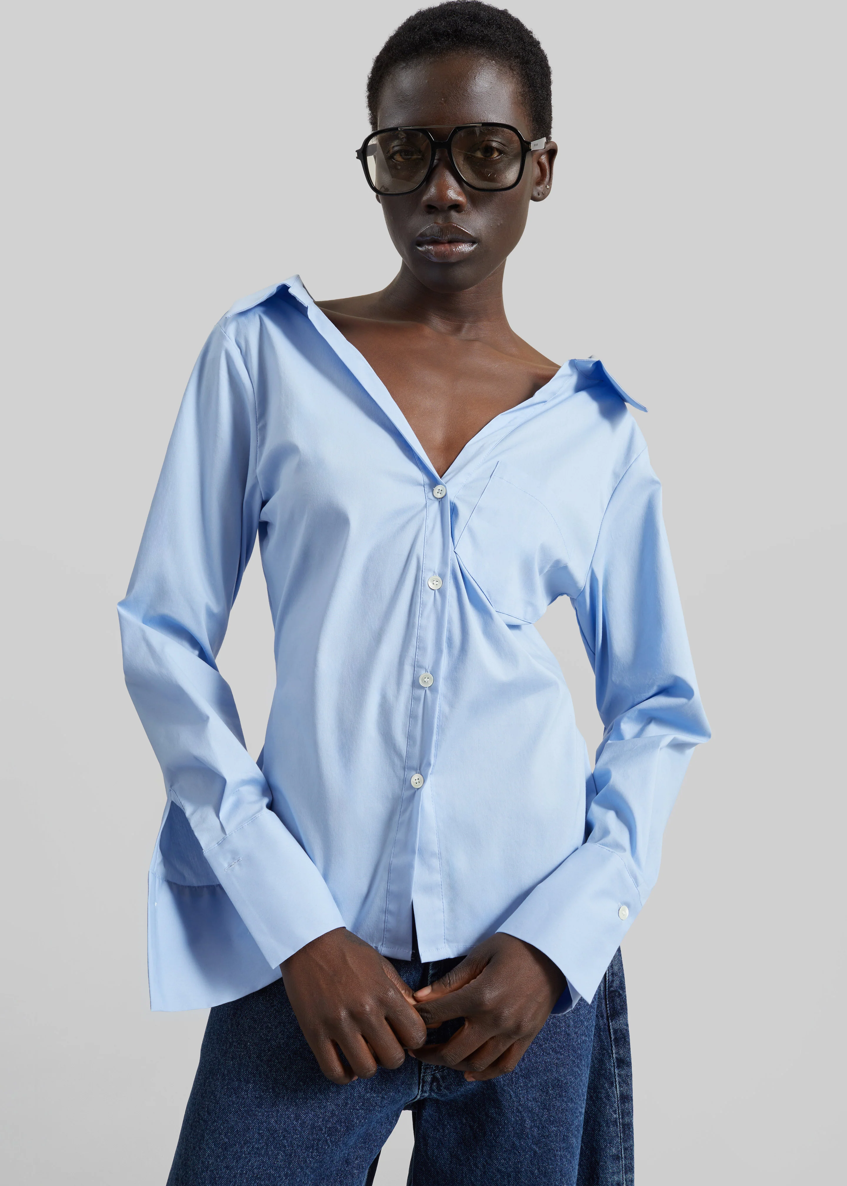 Tiona Fitted Shirt - Light Blue - Image 5