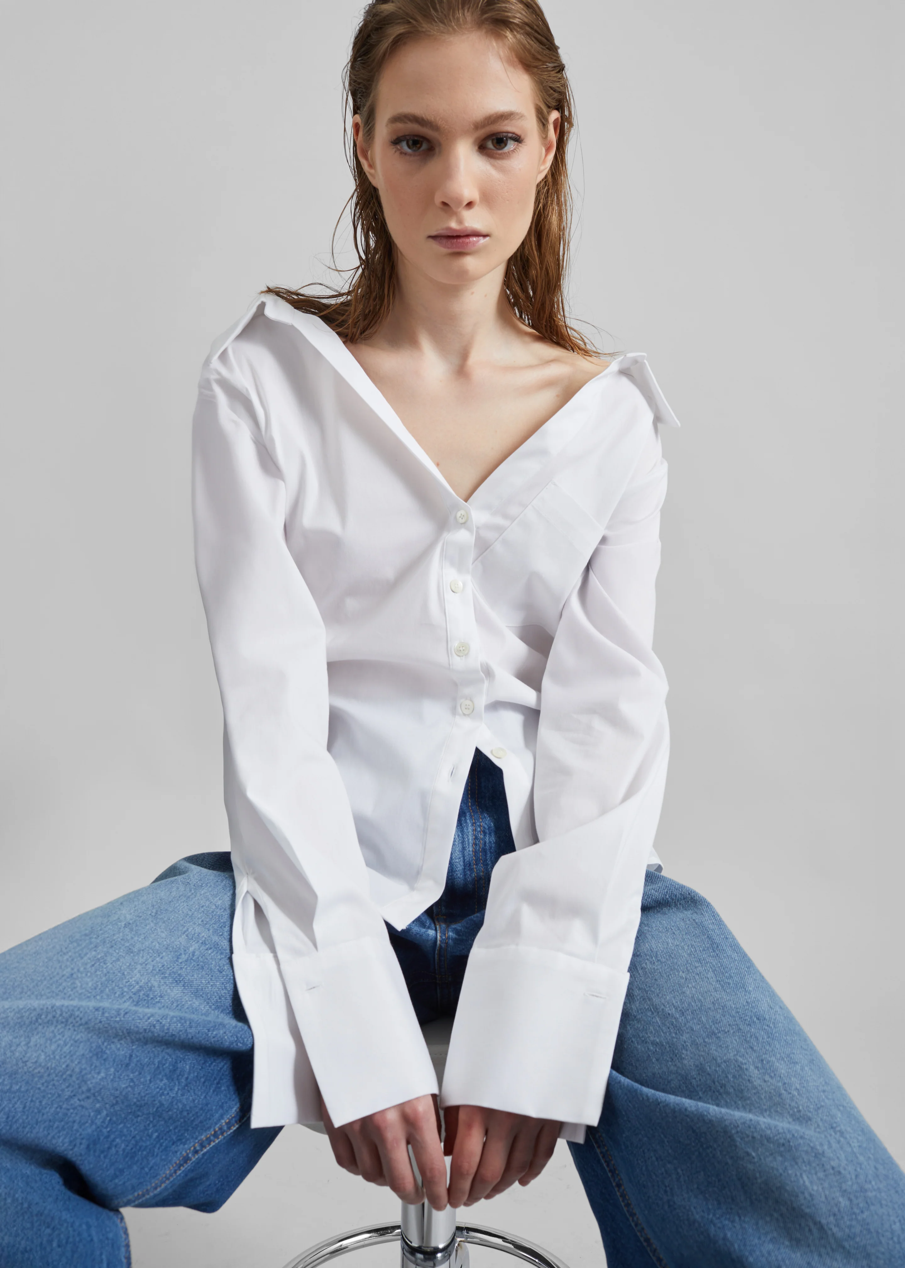 Tiona Fitted Shirt - White - Image 3