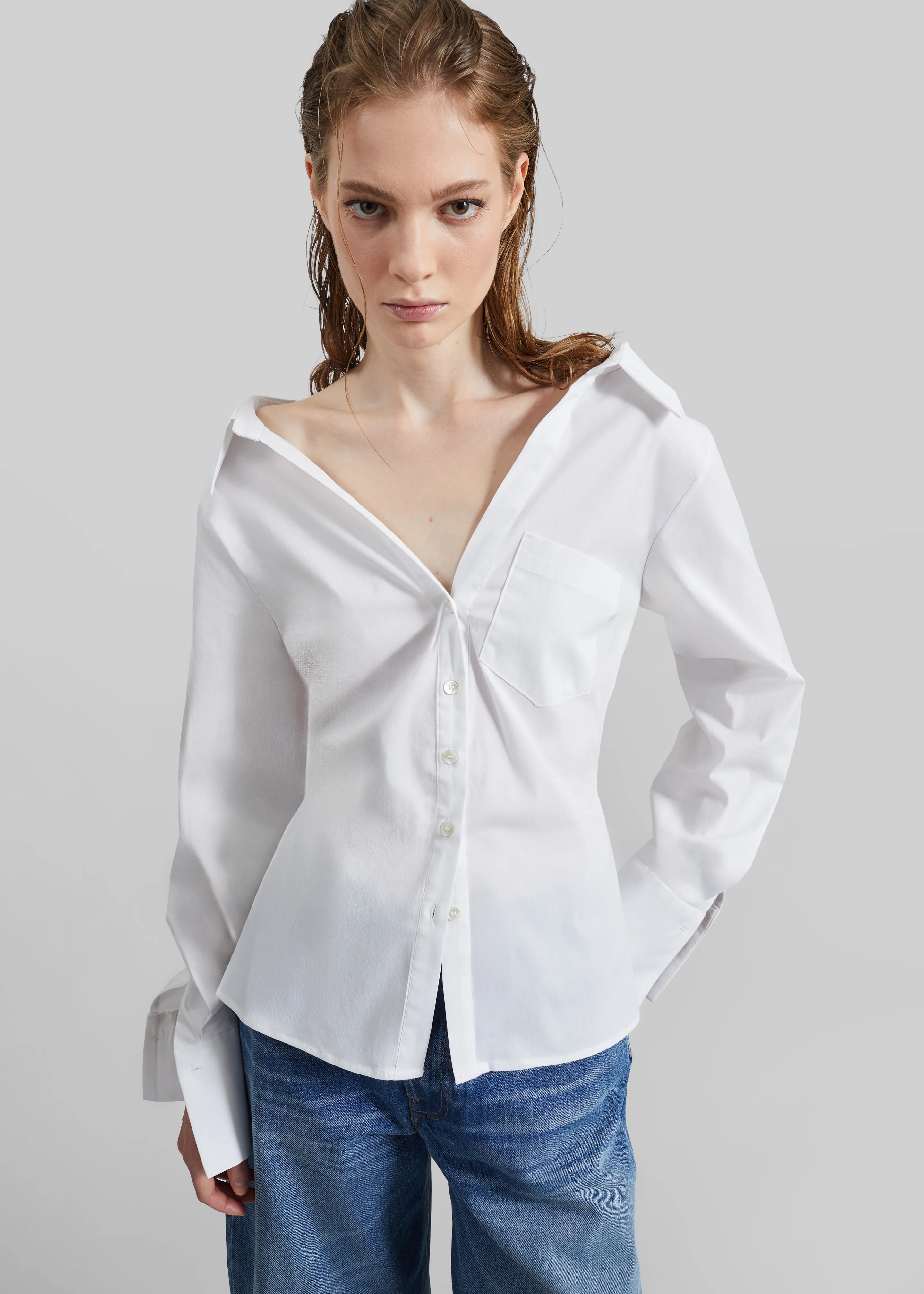 Tiona Fitted Shirt - White - Image 4