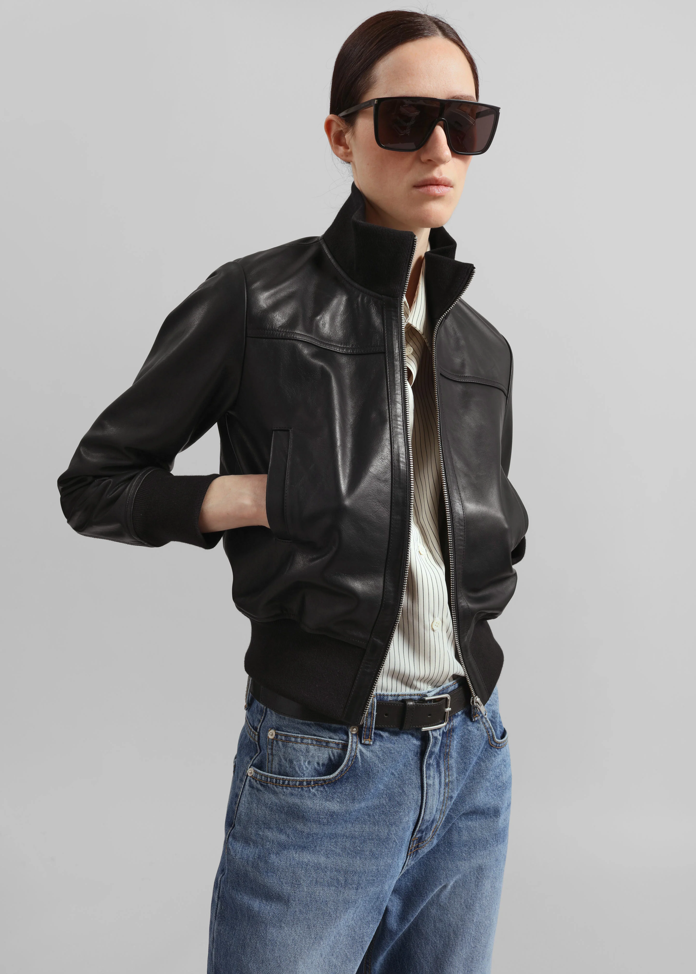 Tobias Leather Jacket - Black - Image 2