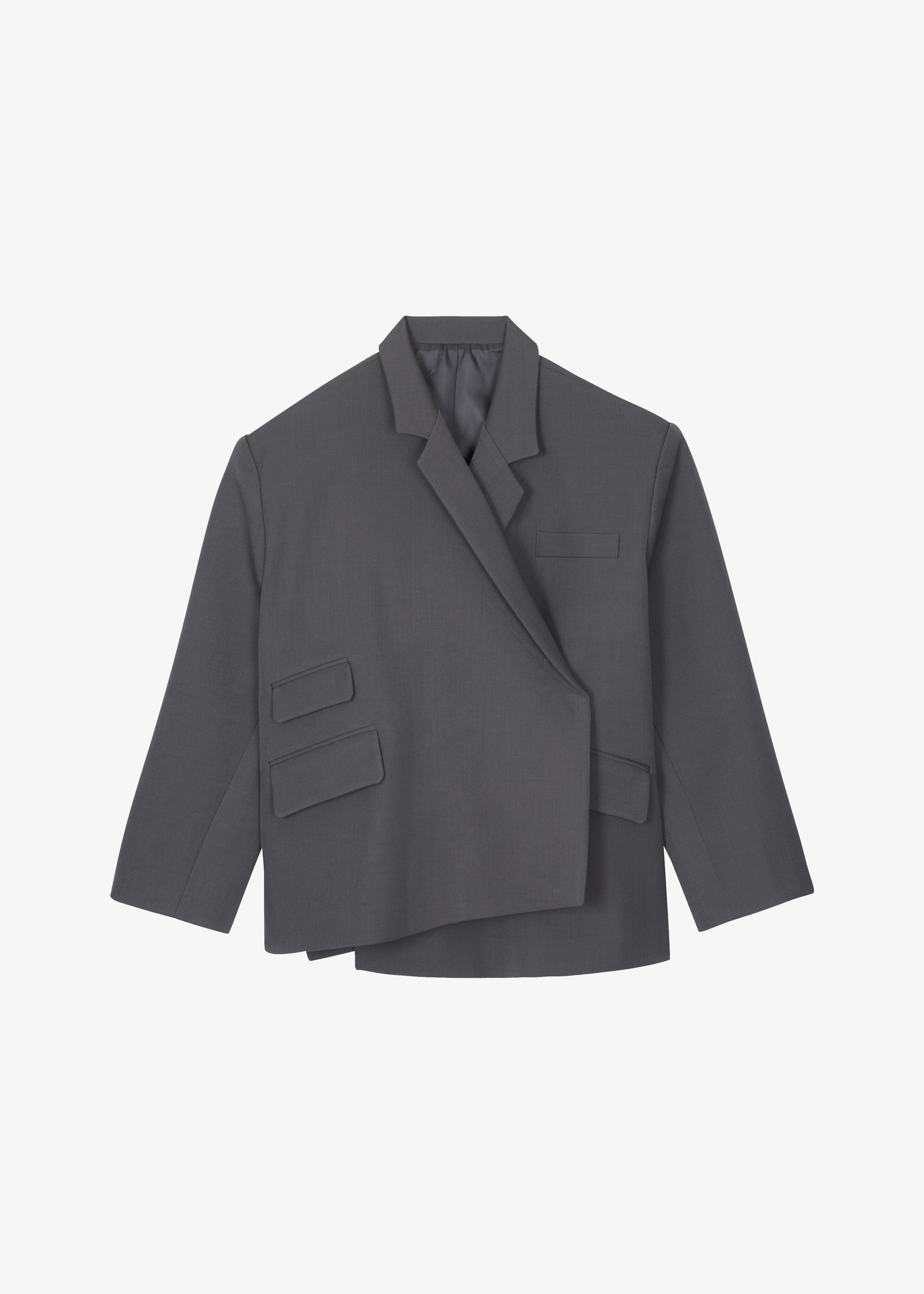 Tolmer Boxy Wrap Blazer - Storm Grey - Image 10