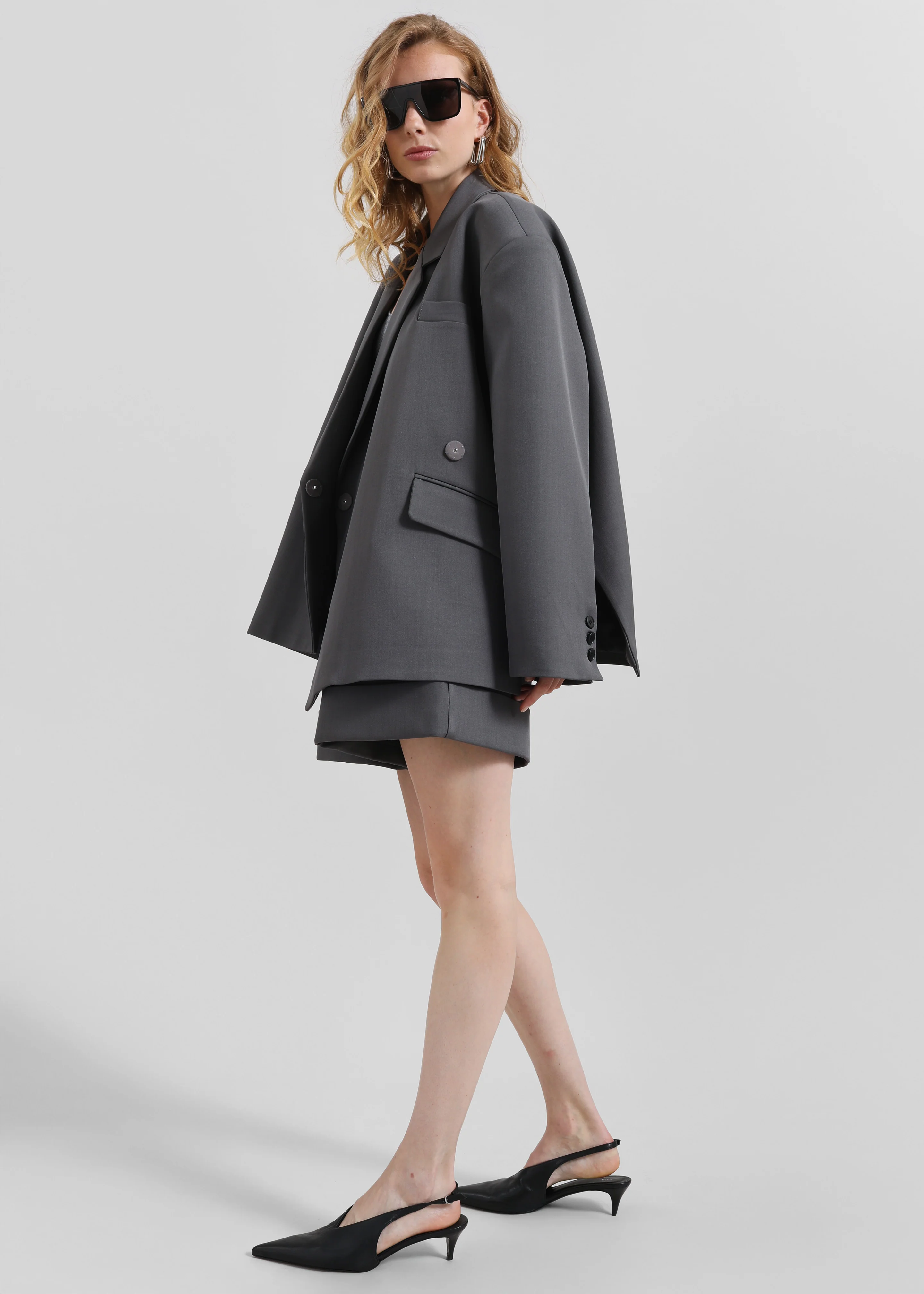 Tolmer Boxy Wrap Blazer - Storm Grey - Image 3