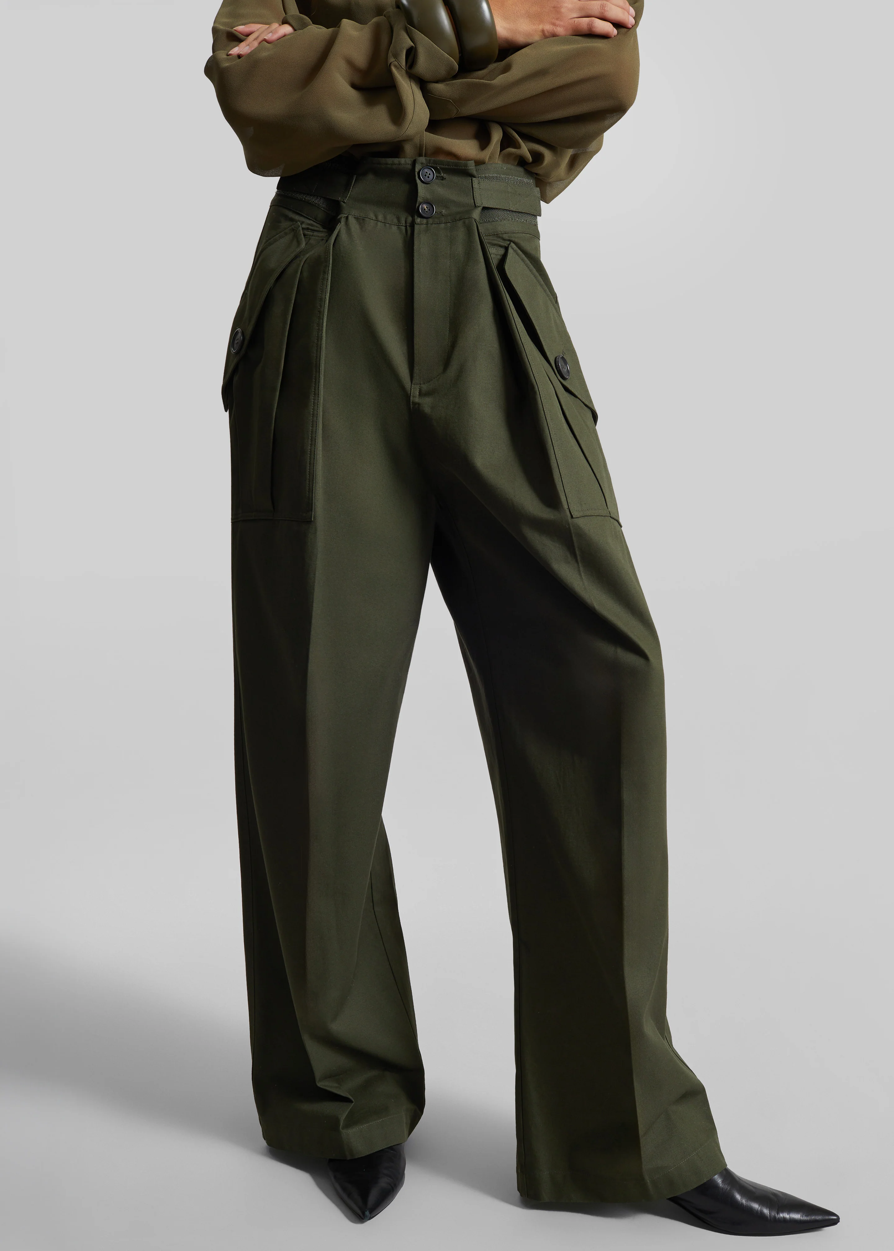 Tova Cargo Pants - Deep Green - Image 2