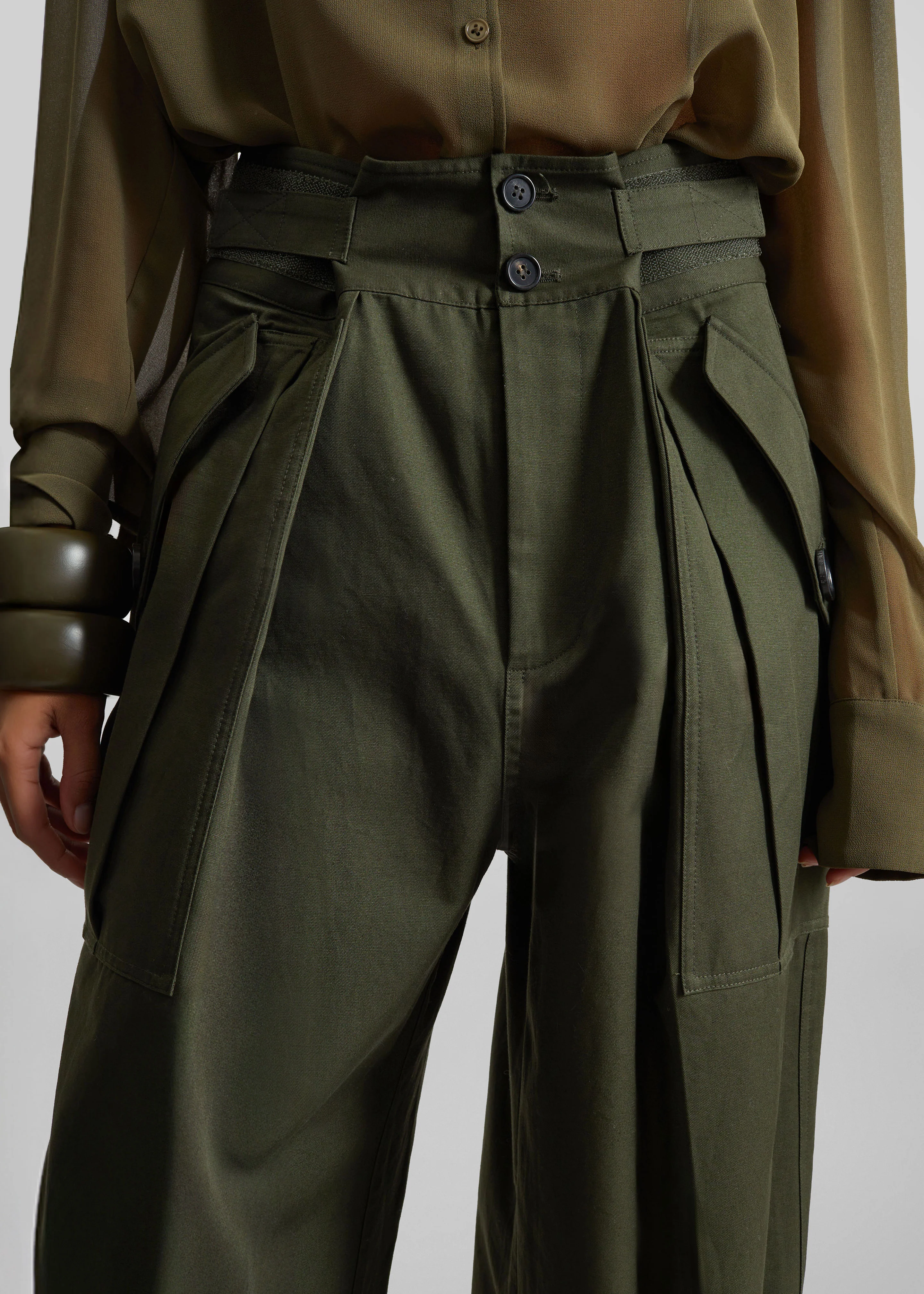 Tova Cargo Pants - Deep Green - Image 4