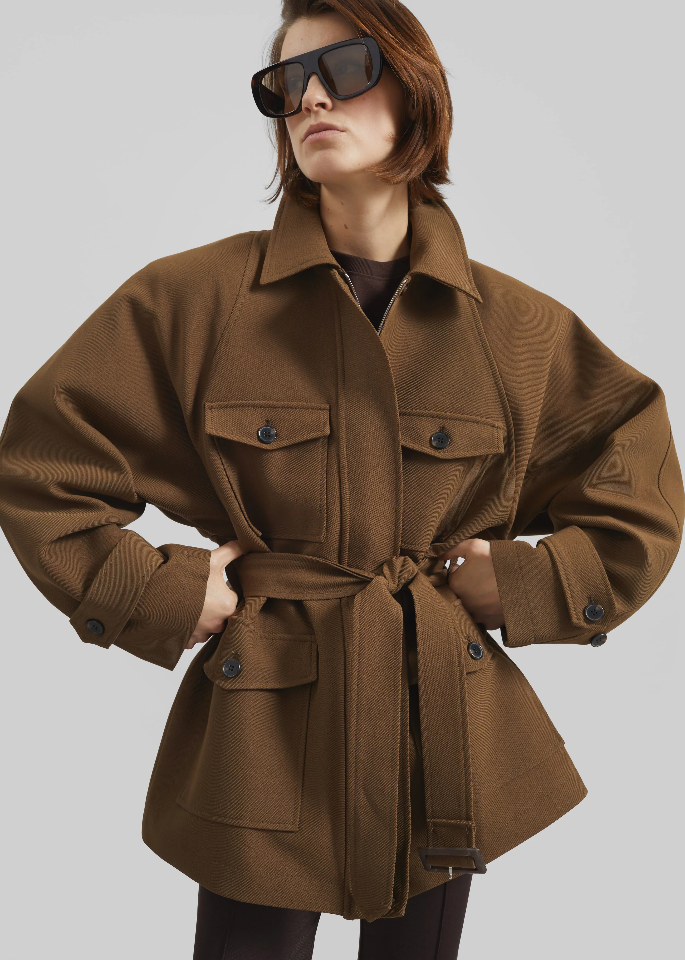 Trevose Padded Utility Jacket - Brown - Image 2