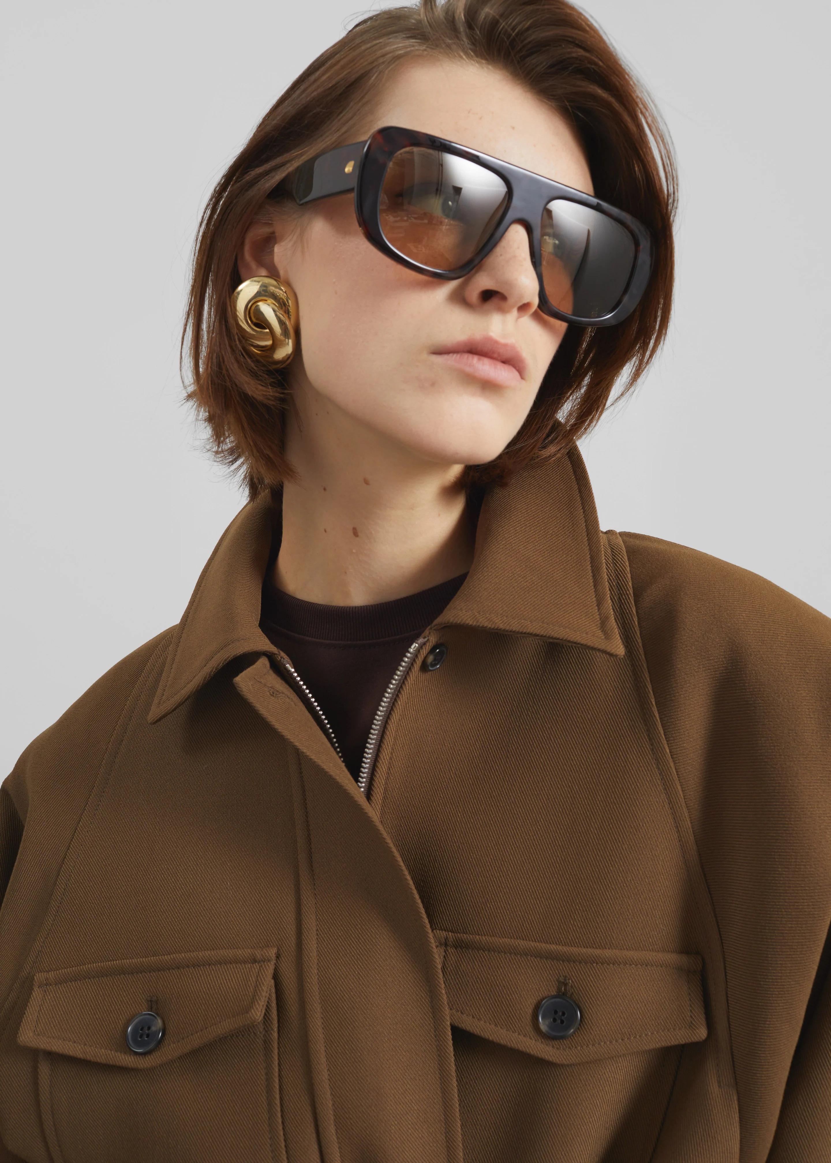 Trevose Padded Utility Jacket - Brown - Image 4