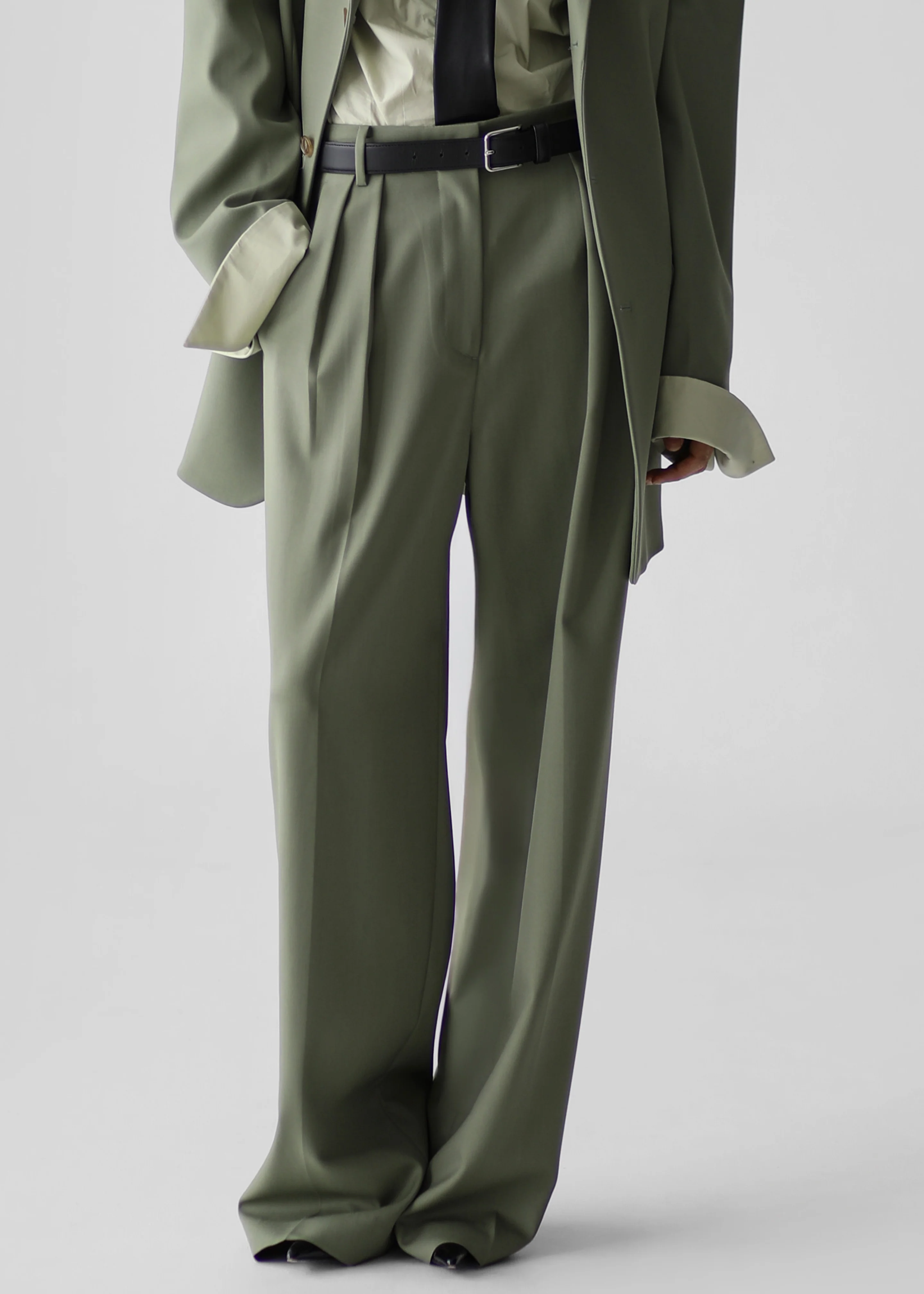 Trosa Straight Trousers - Pale Olive - Image 2