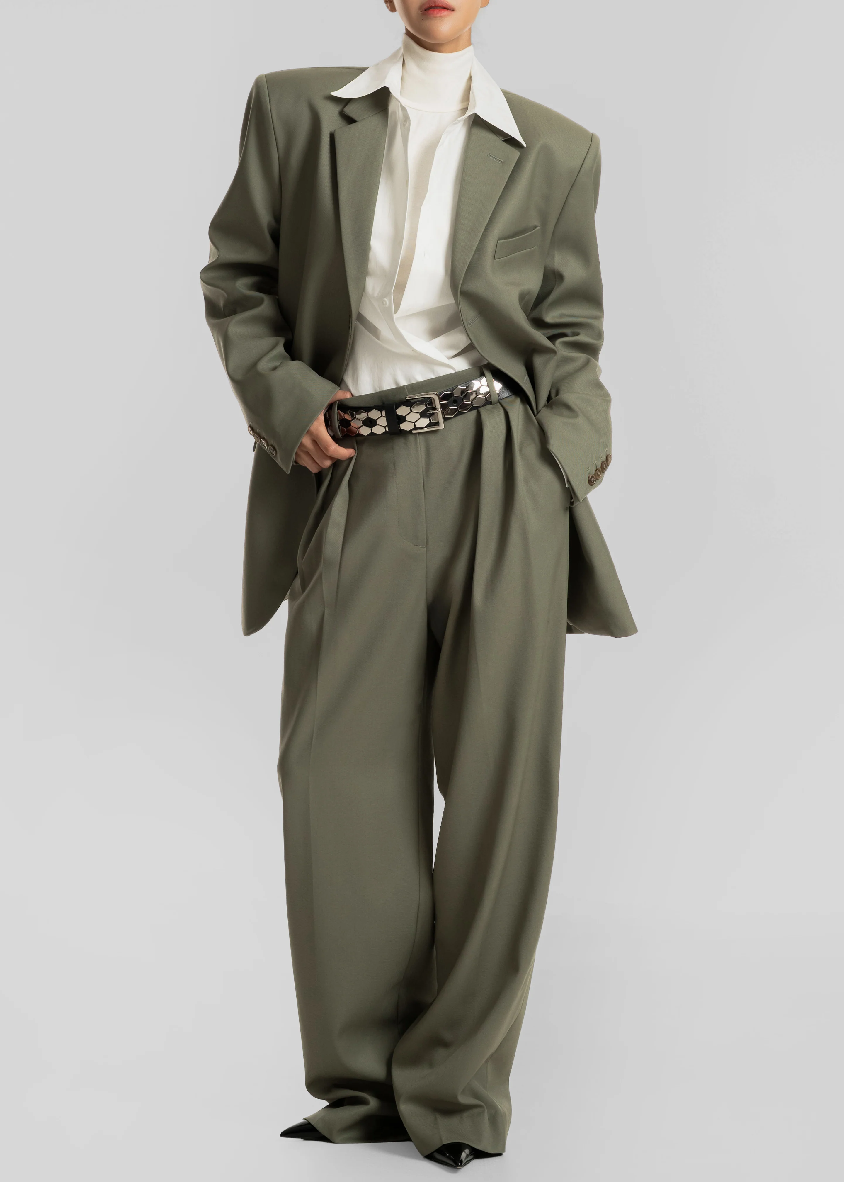 Trosa Straight Trousers - Pale Olive - Image 6