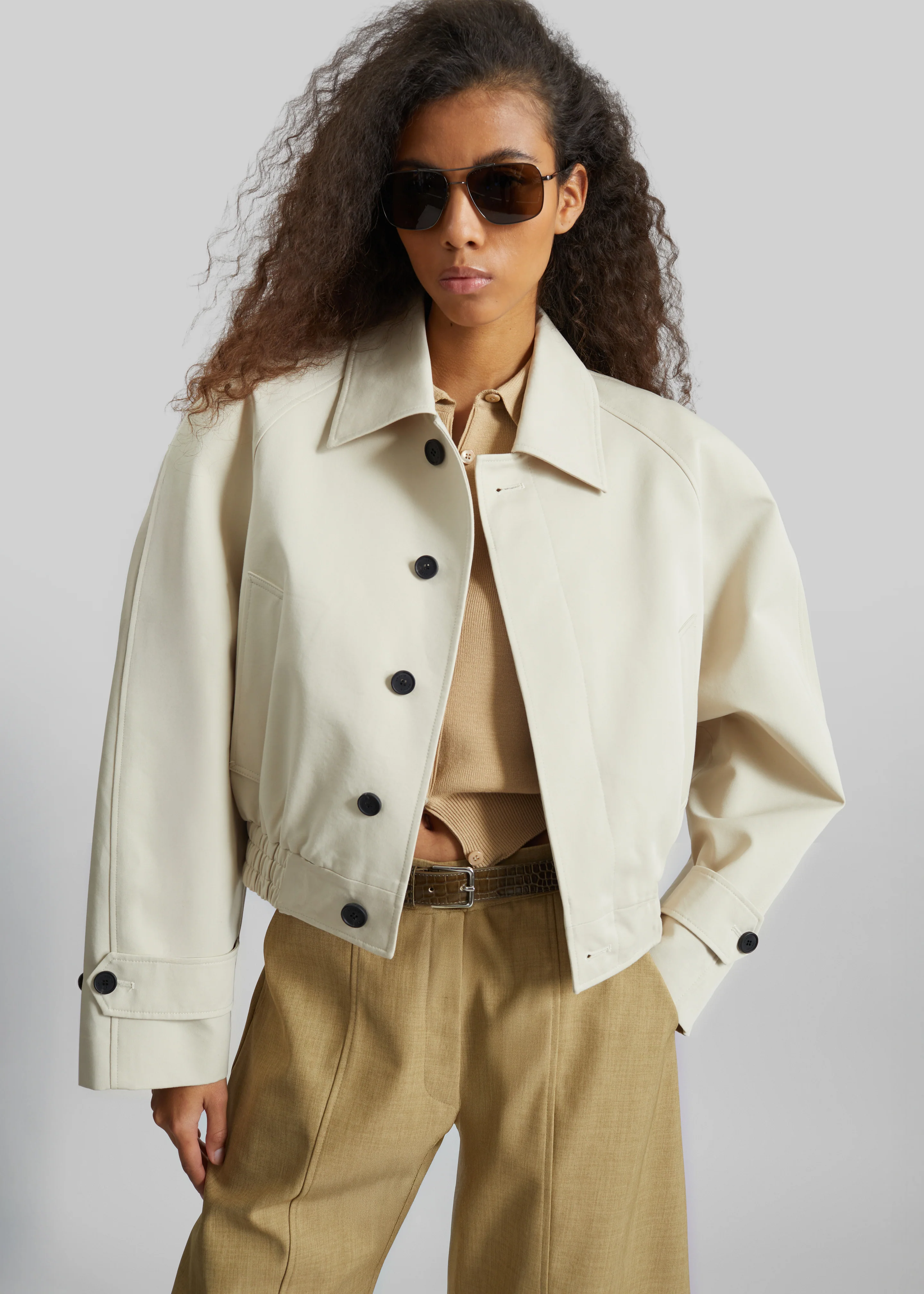 Turenne Curved Jacket - Beige - Image 3