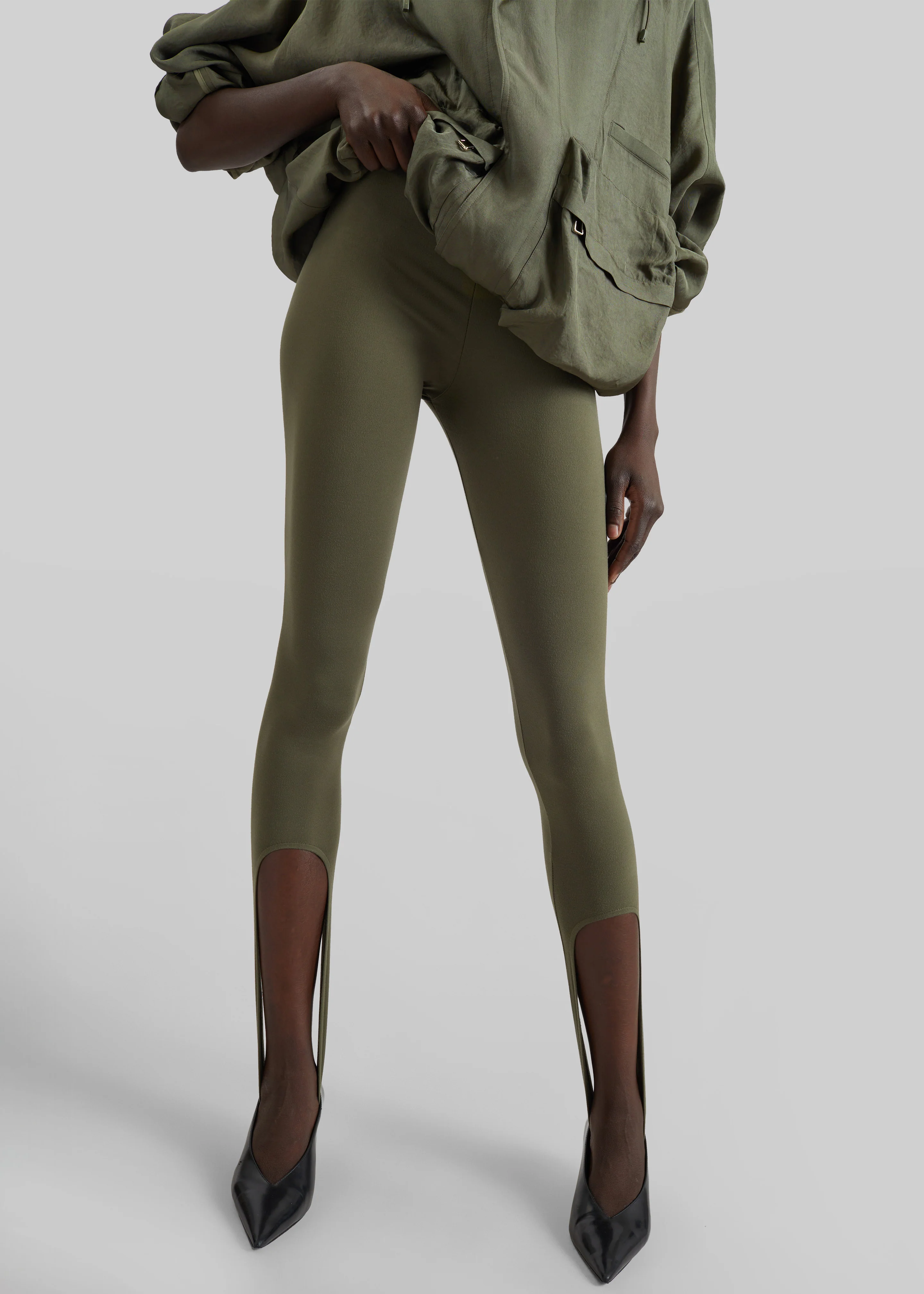 Twilla Stirrup Leggings - Olive - Image 2