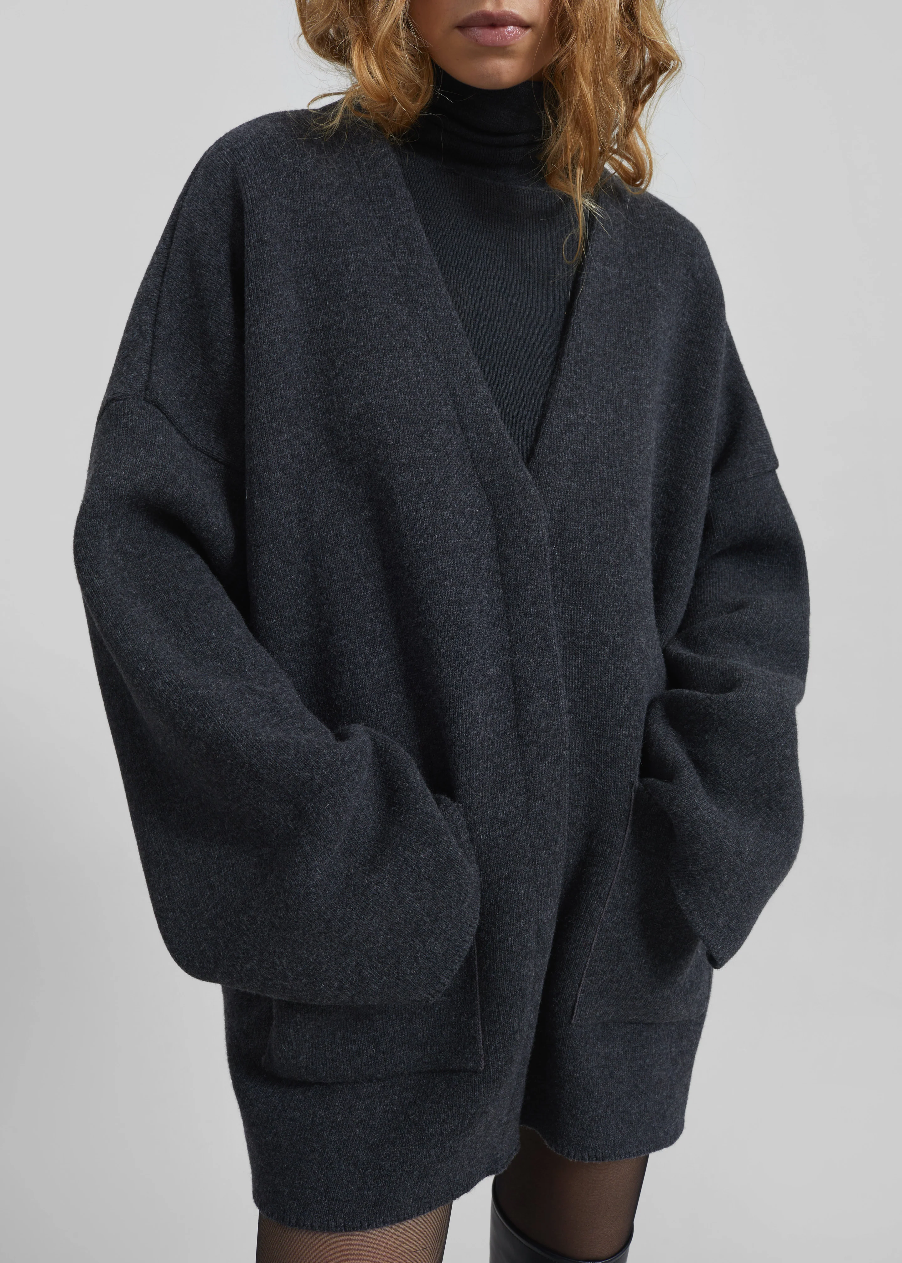 Tynset Oversized Cardigan - Charcoal - Image 5