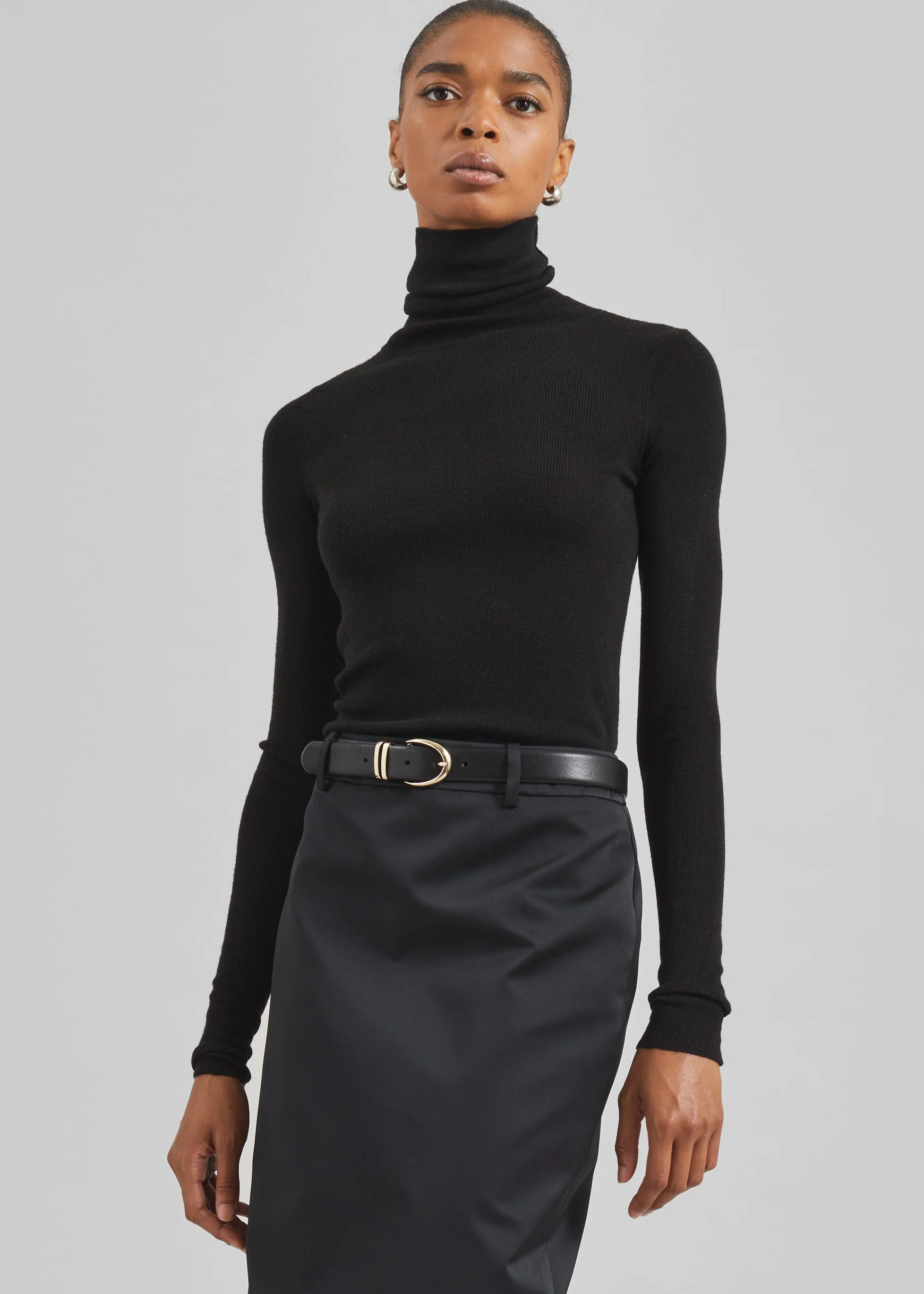 Utica Thin Turtleneck Sweater - Black - Image 4