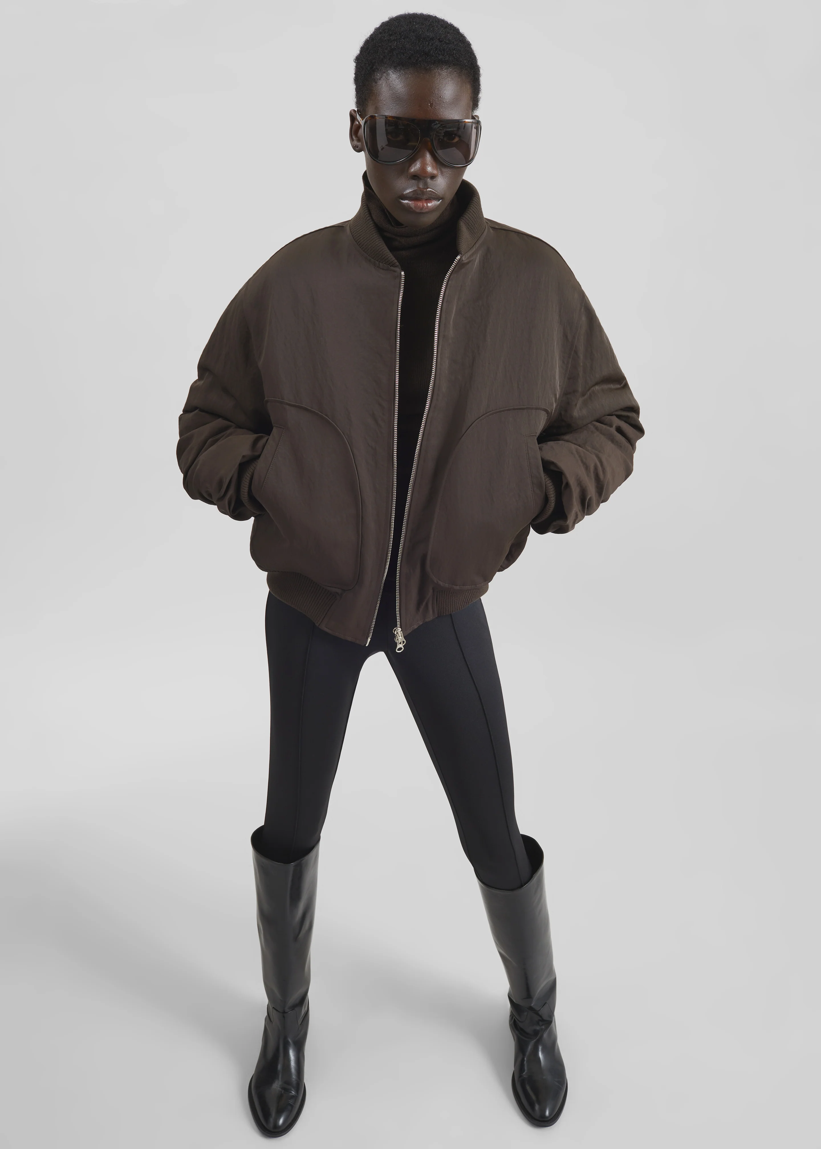 Valdres Padded Bomber Jacket - Brown - Image 2