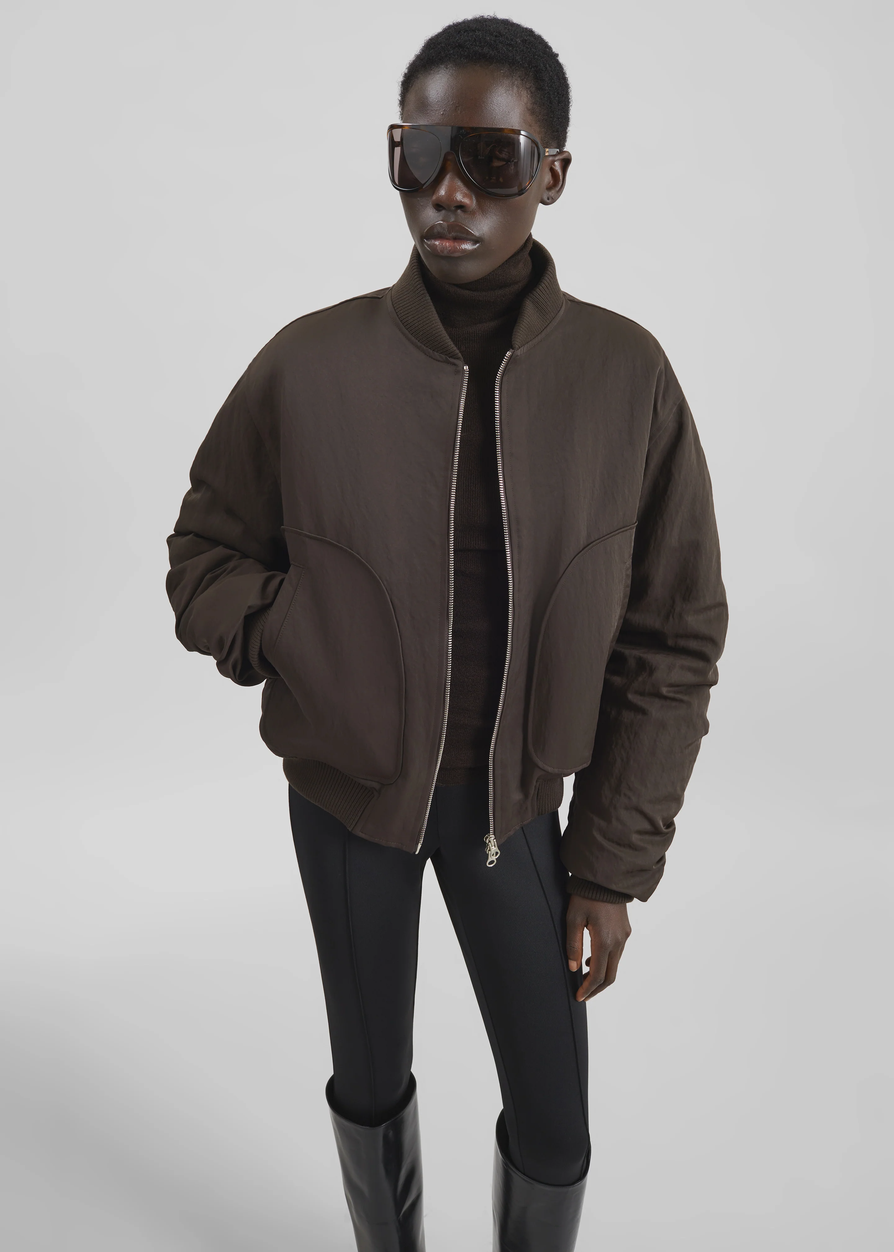 Valdres Padded Bomber Jacket - Brown - Image 3