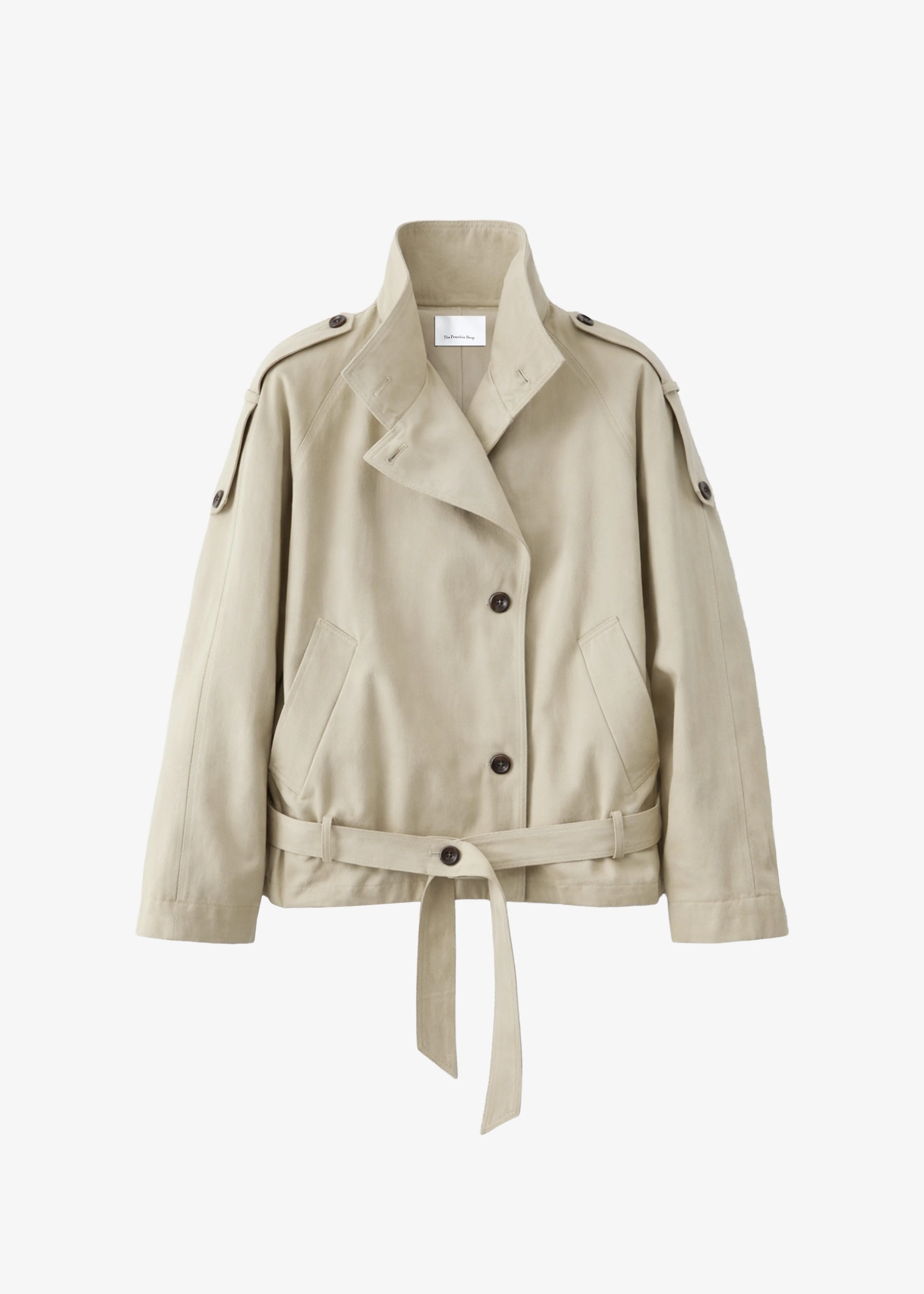 Vallby Belted Short Trench - Beige - Image 7
