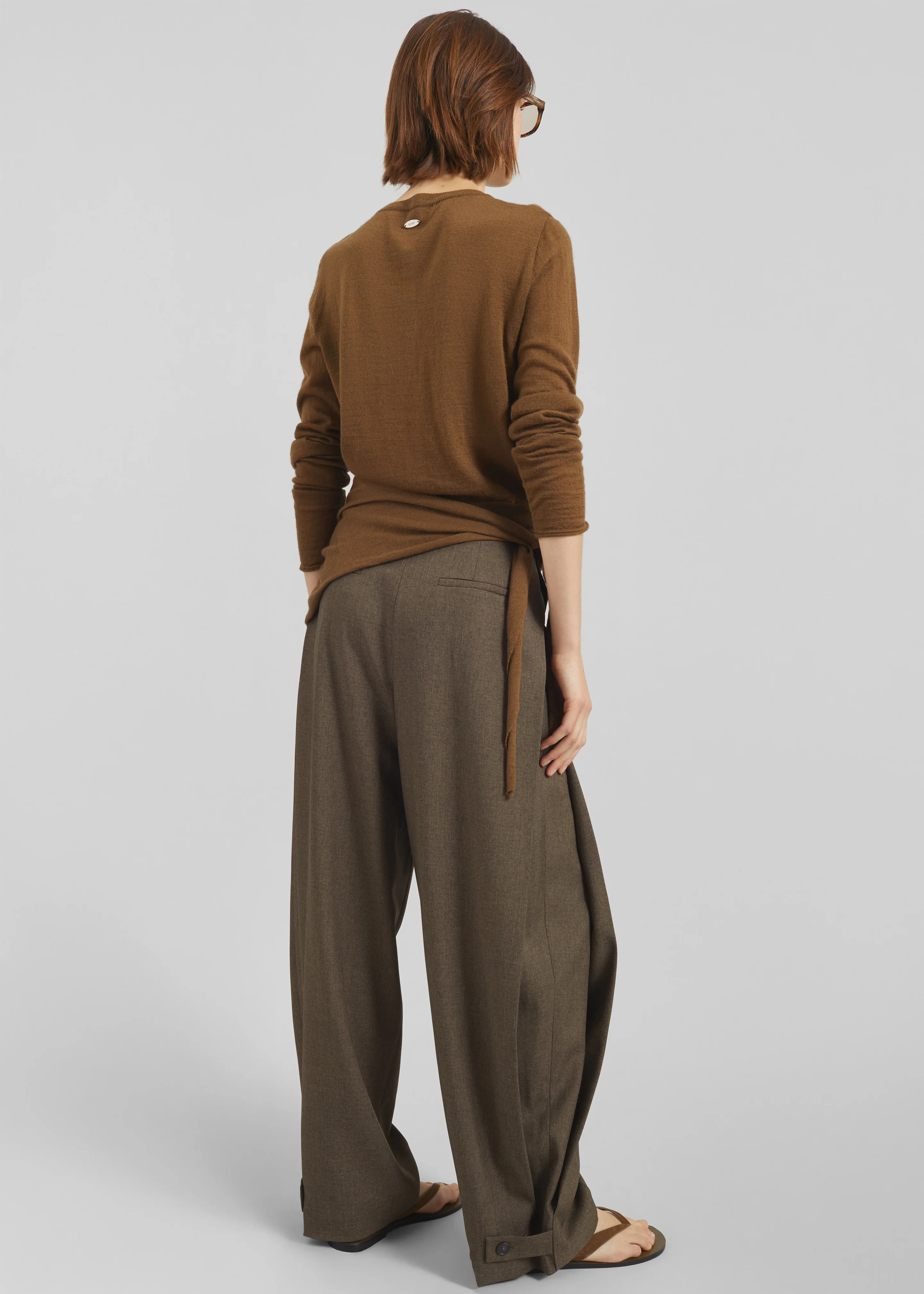 Vallsta Tailored Trousers - Brown Melange - Image 9