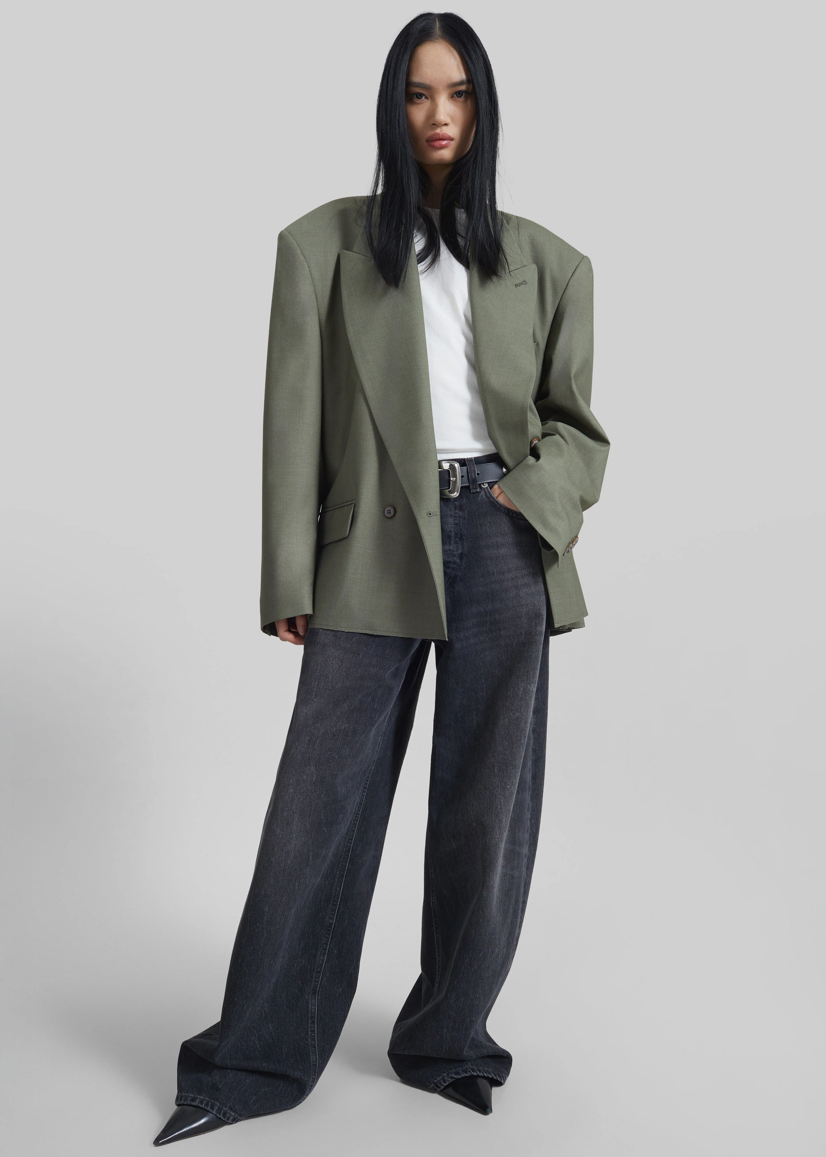 Valter Oversized Blazer - Pale Olive - Image 4