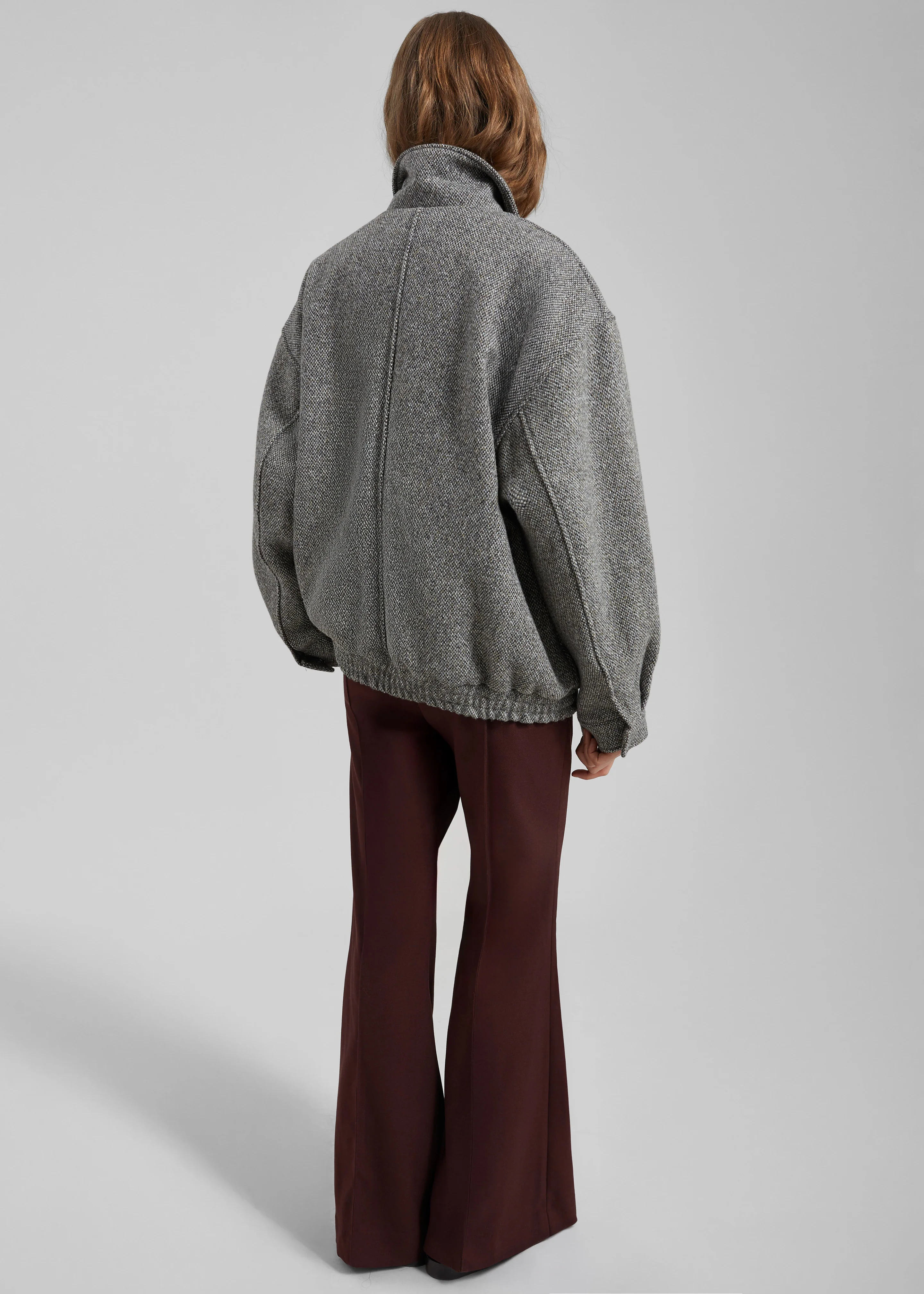 Vanves Wool Blouson Jacket - Grey Melange - Image 6