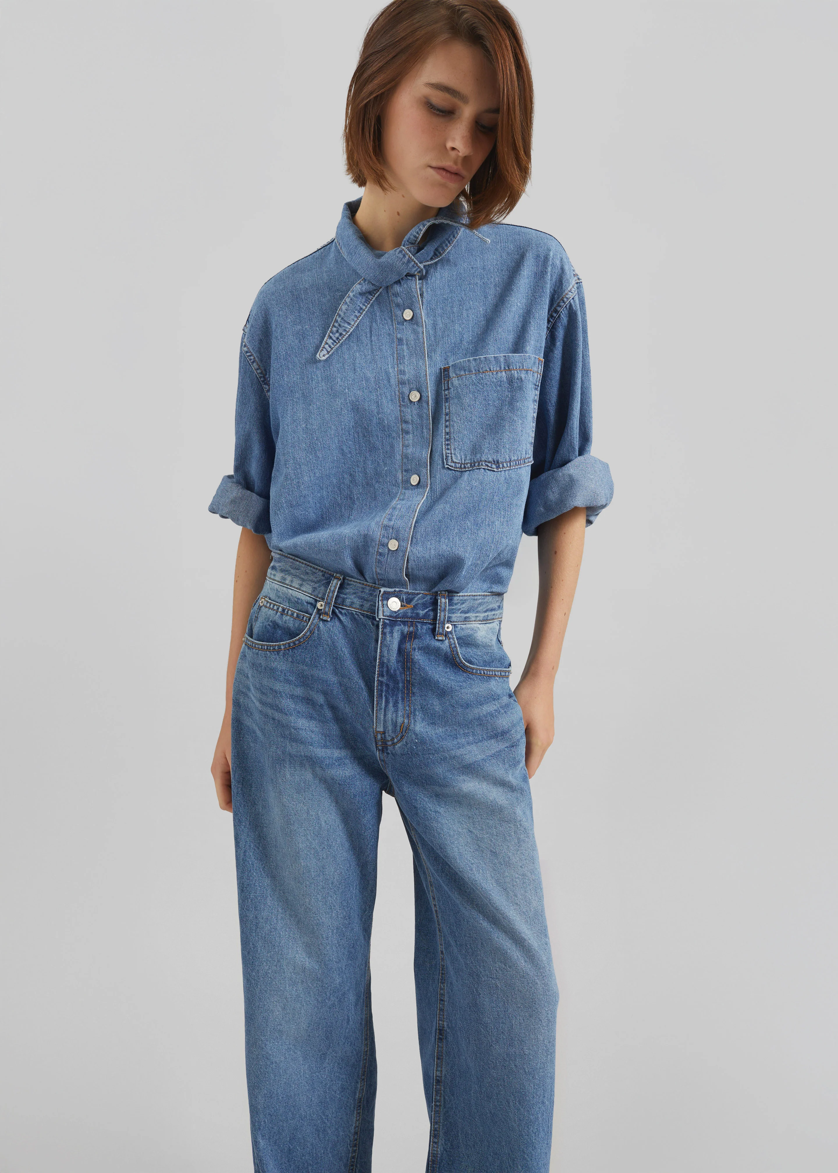 Varzy Denim Shirt - Medium Wash - Image 5