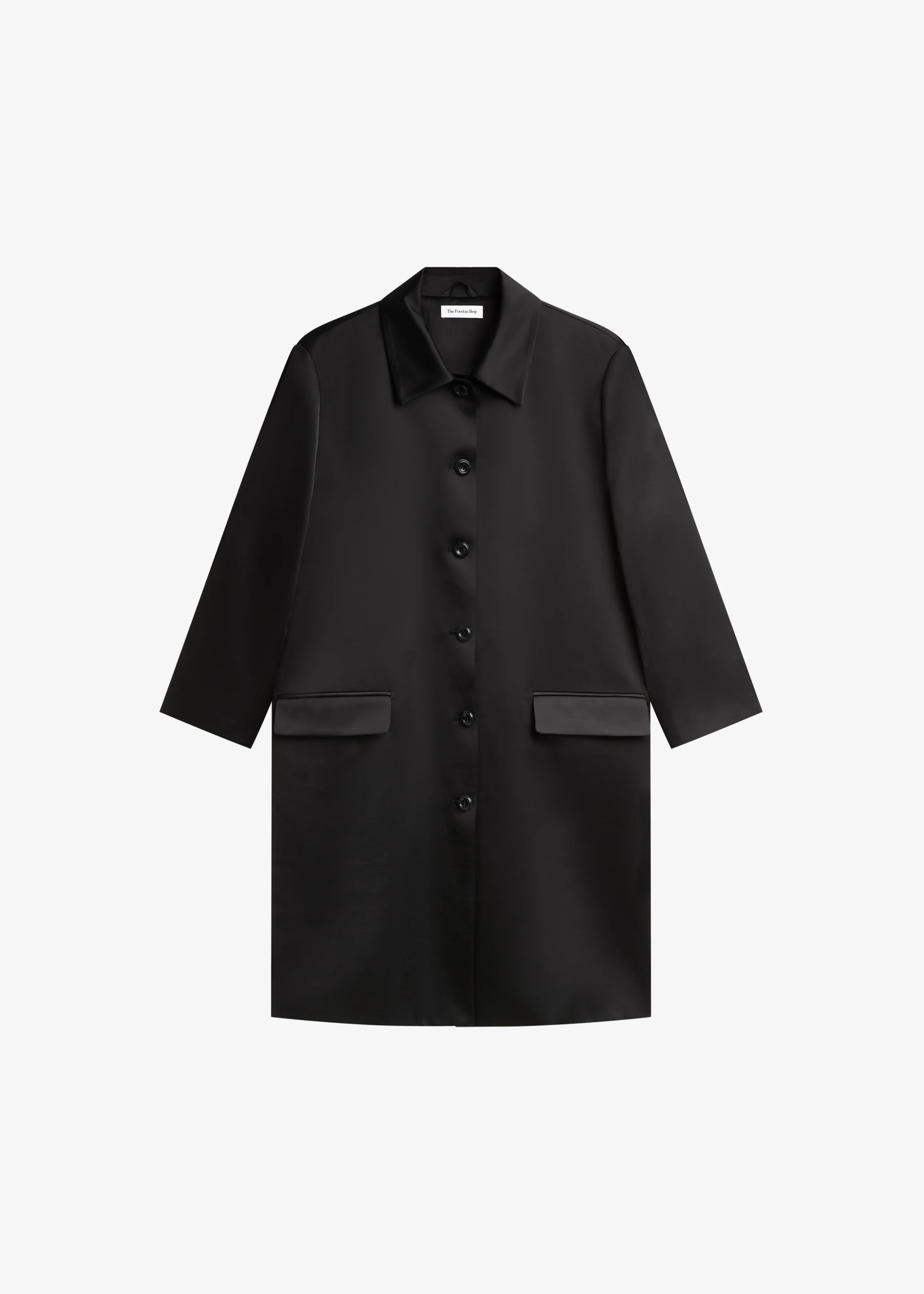 Vavin Satin Long Jacket - Black - Image 7